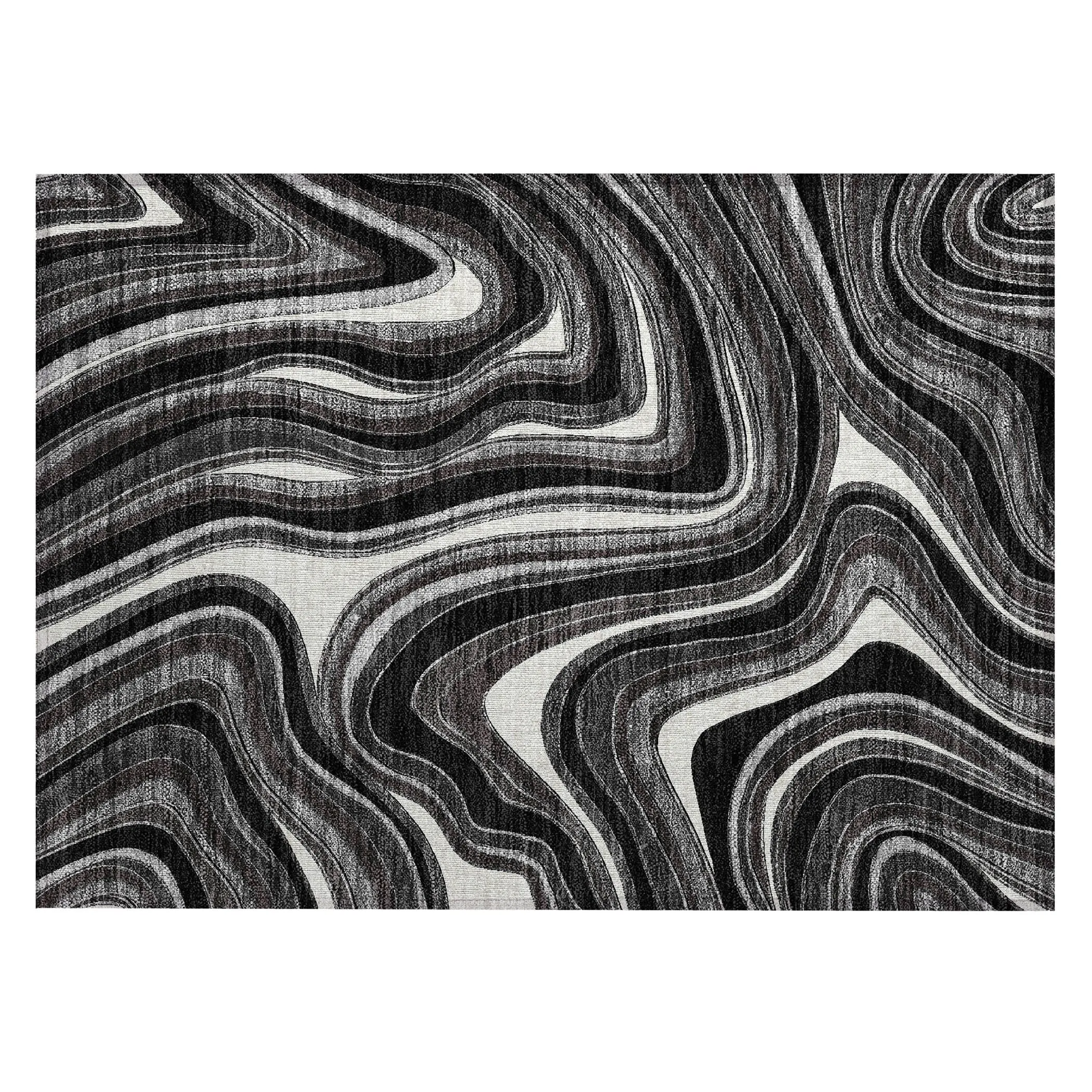 Machine Washable Indoor/ Outdoor Chantille Contemporary Abstract Rug