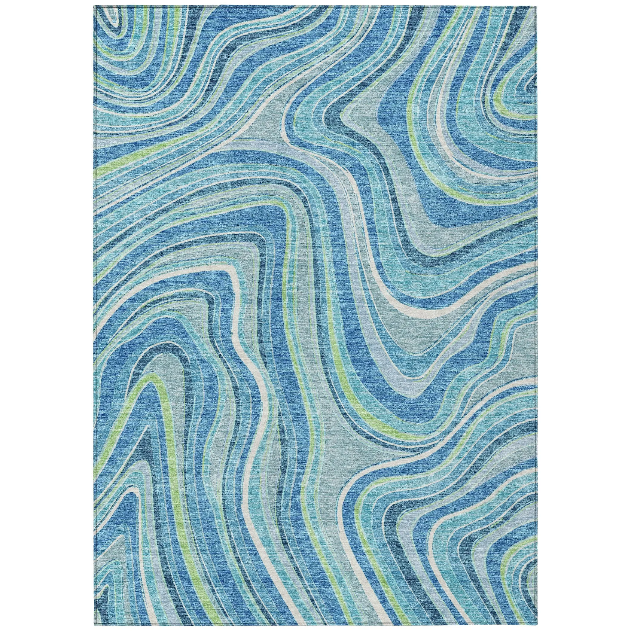Machine Washable Indoor/ Outdoor Chantille Contemporary Abstract Rug