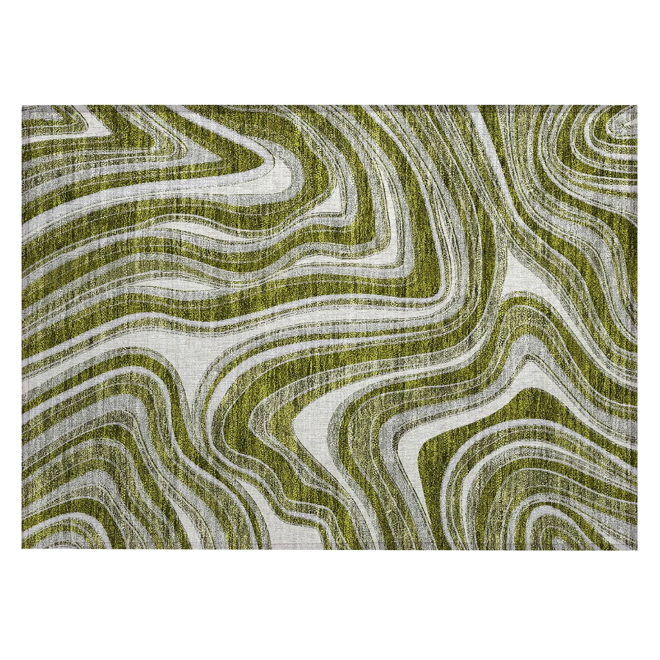 Machine Washable Indoor/ Outdoor Chantille Contemporary Abstract Rug