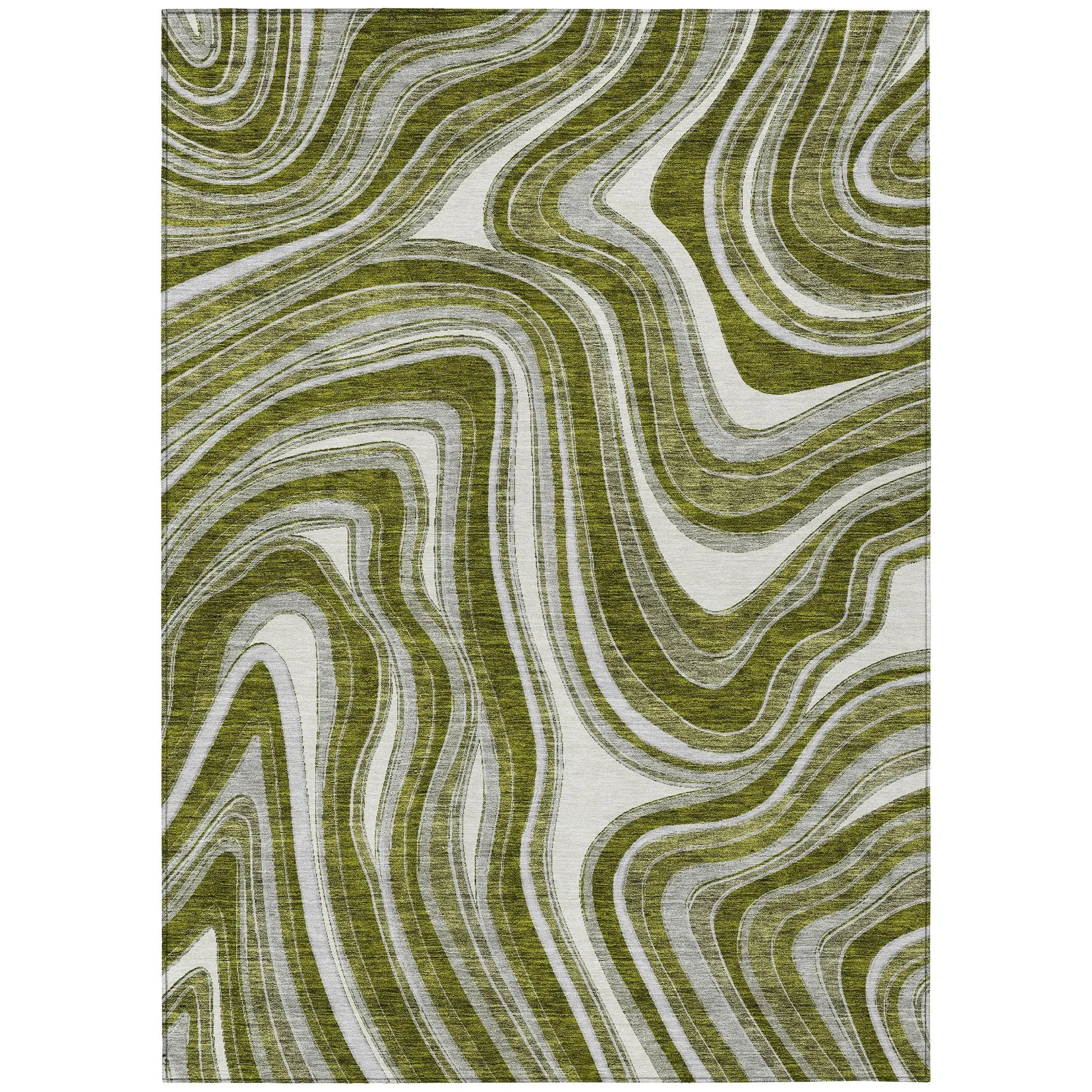 Machine Washable Indoor/ Outdoor Chantille Contemporary Abstract Rug