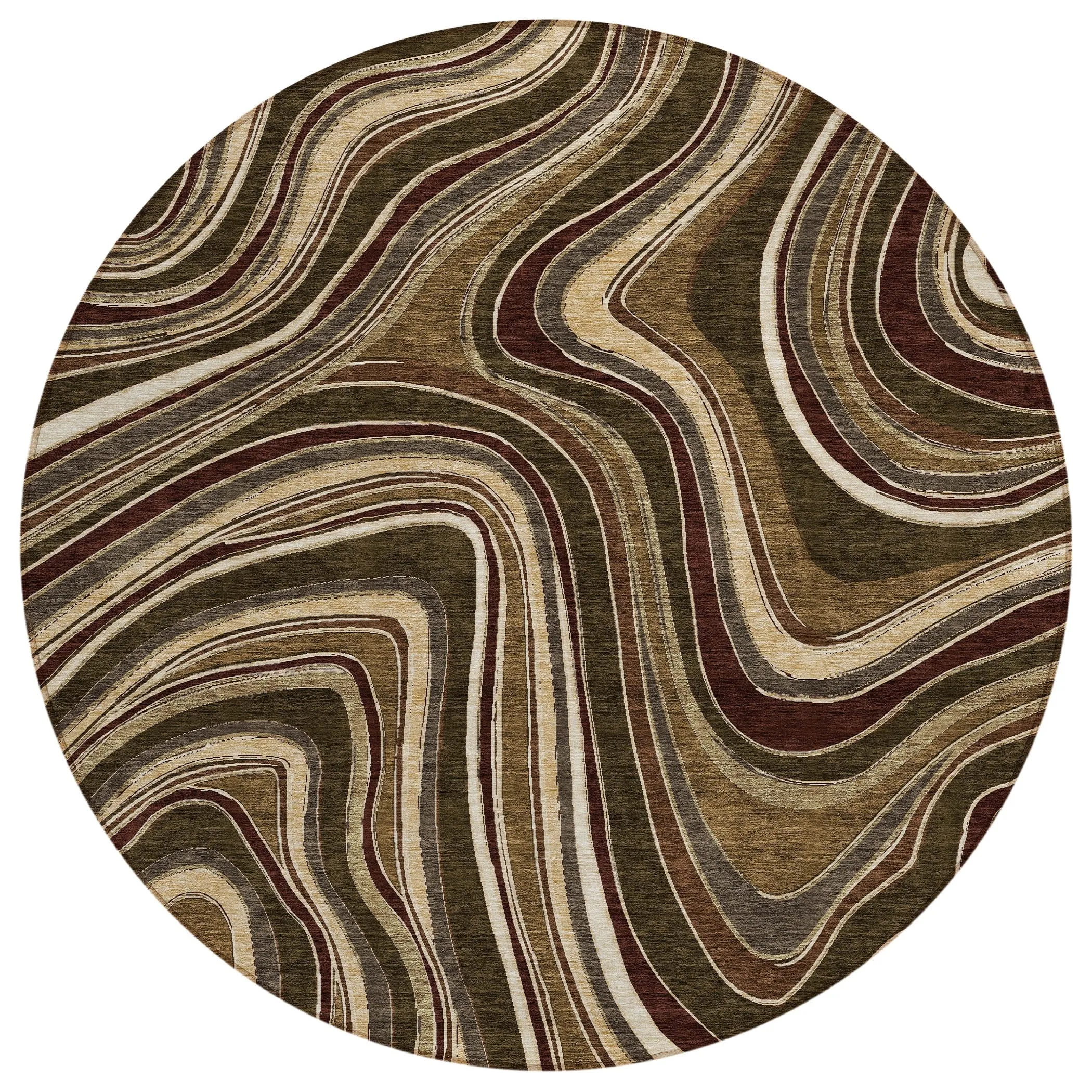 Machine Washable Indoor/ Outdoor Chantille Contemporary Abstract Rug