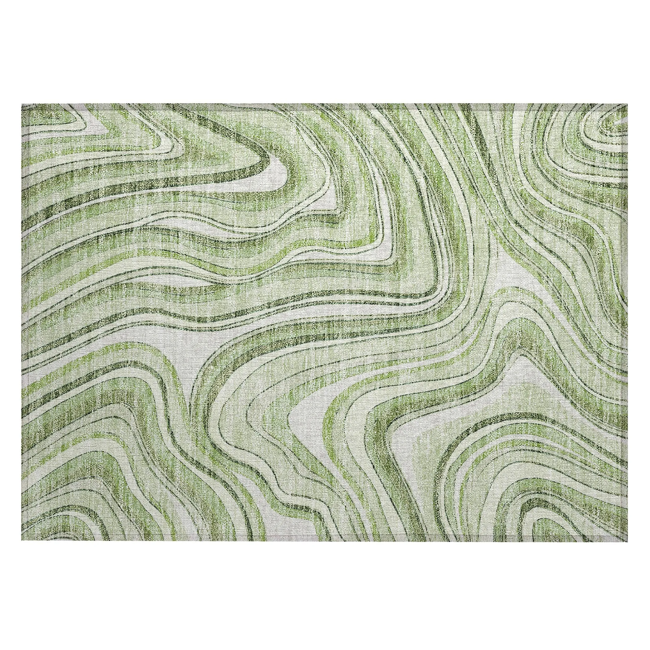 Machine Washable Indoor/ Outdoor Chantille Contemporary Abstract Rug