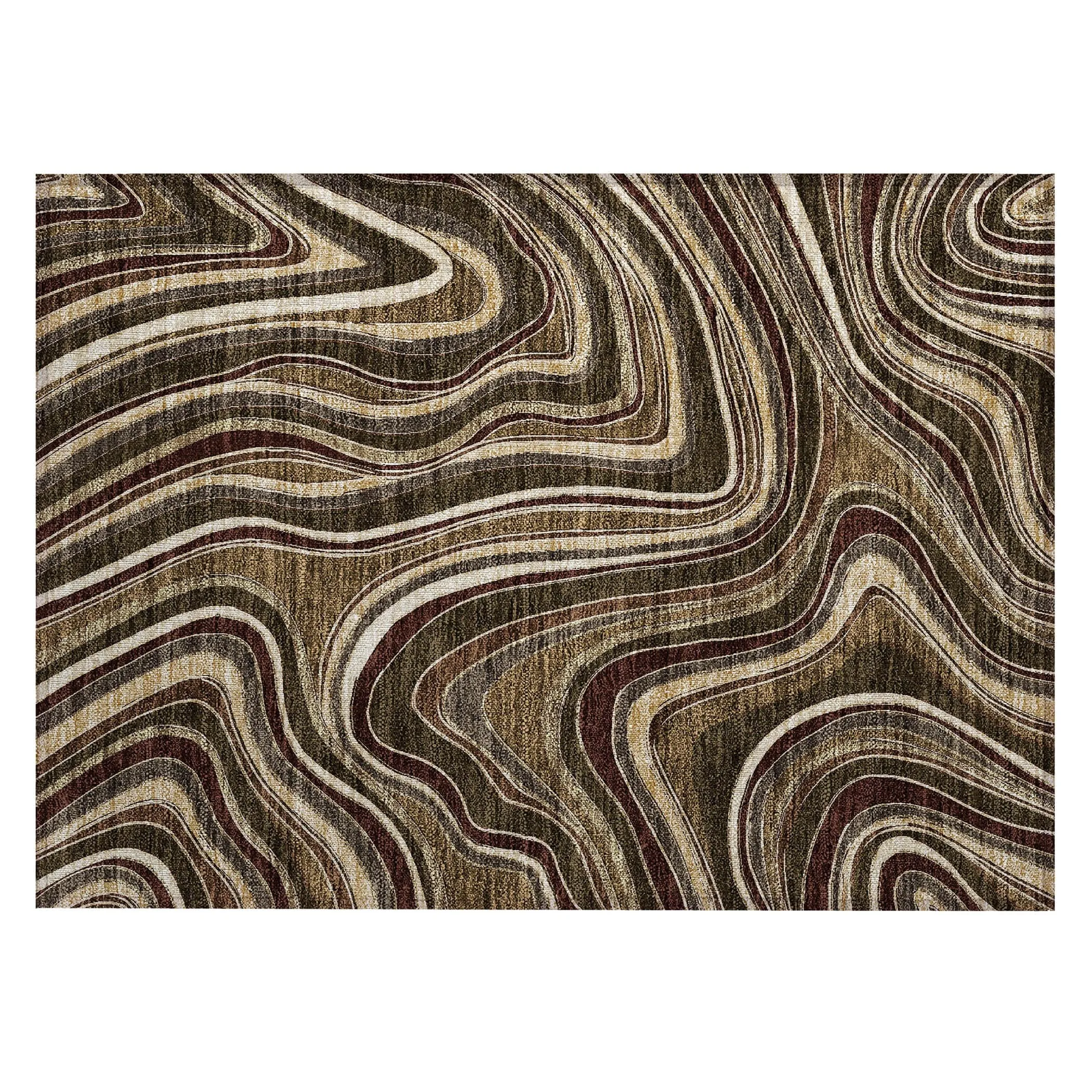 Machine Washable Indoor/ Outdoor Chantille Contemporary Abstract Rug