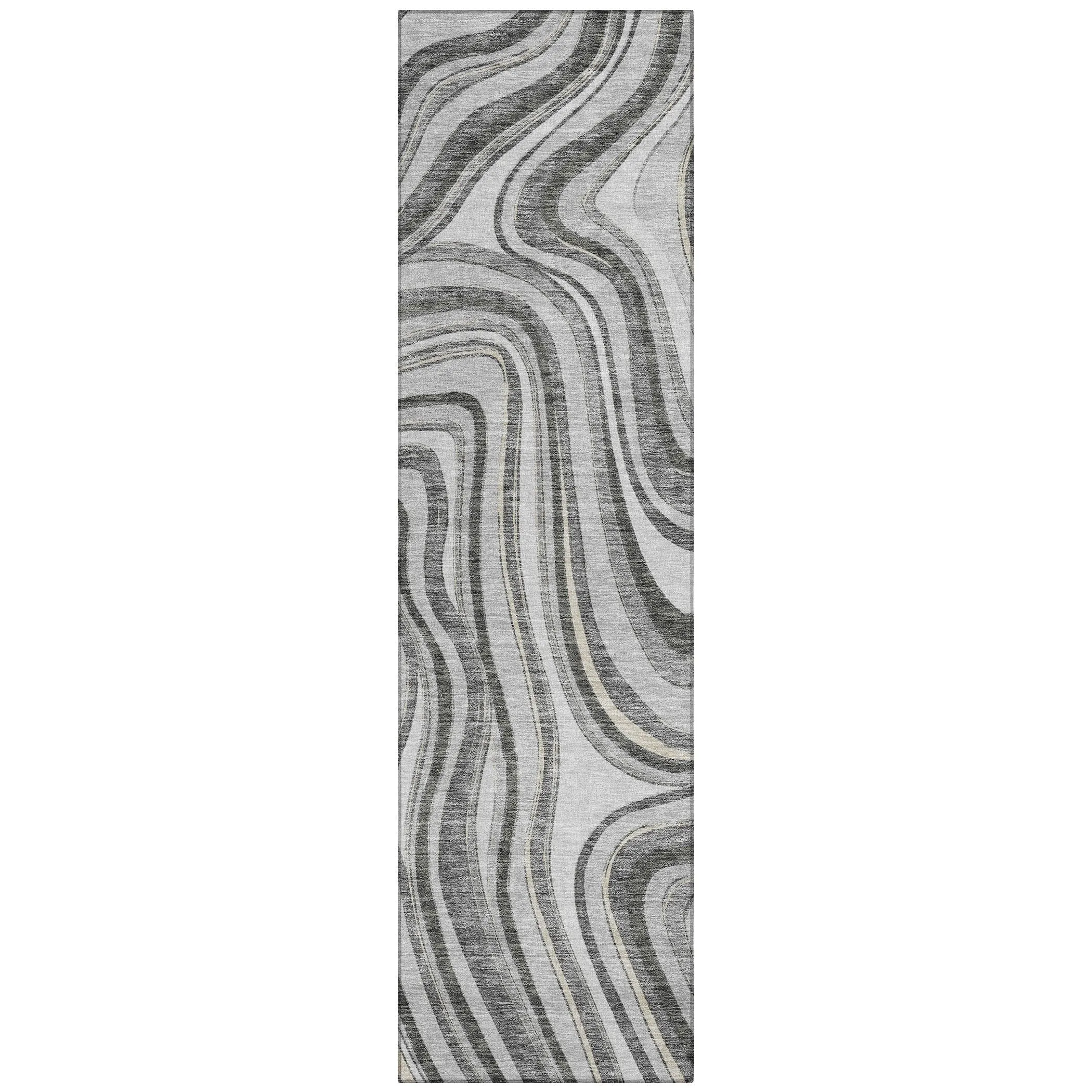 Machine Washable Indoor/ Outdoor Chantille Contemporary Abstract Rug