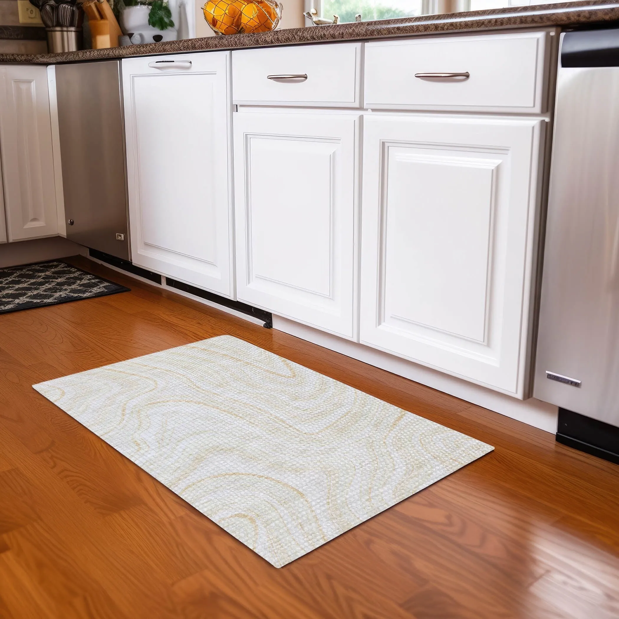 Machine Washable Indoor/ Outdoor Chantille Contemporary Abstract Rug