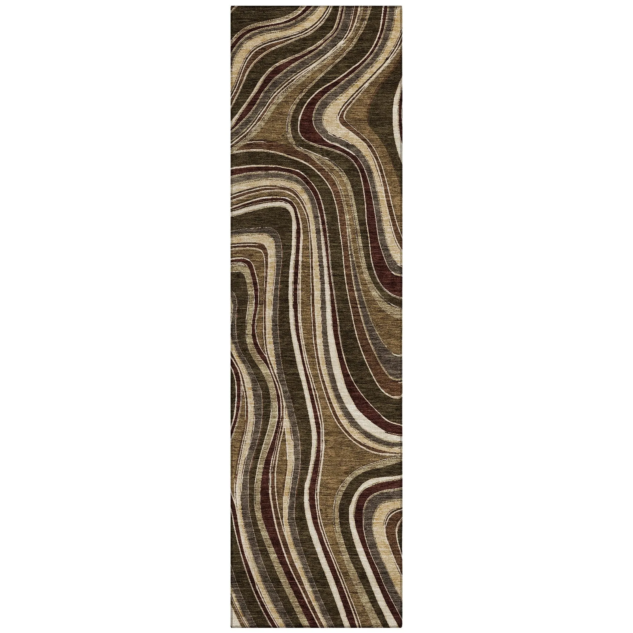 Machine Washable Indoor/ Outdoor Chantille Contemporary Abstract Rug