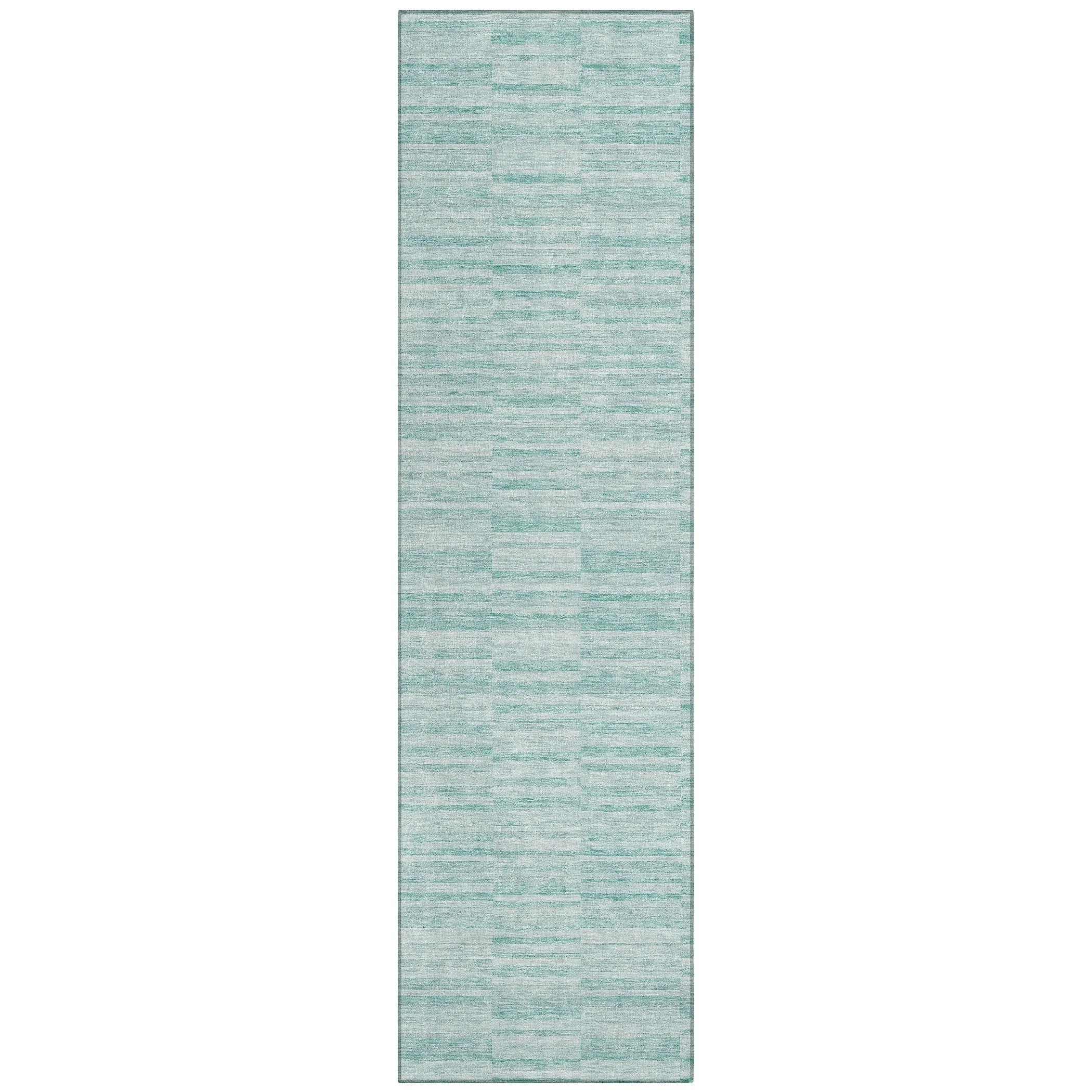 Machine Washable Indoor/ Outdoor Chantille Contemporary Blocks Rug