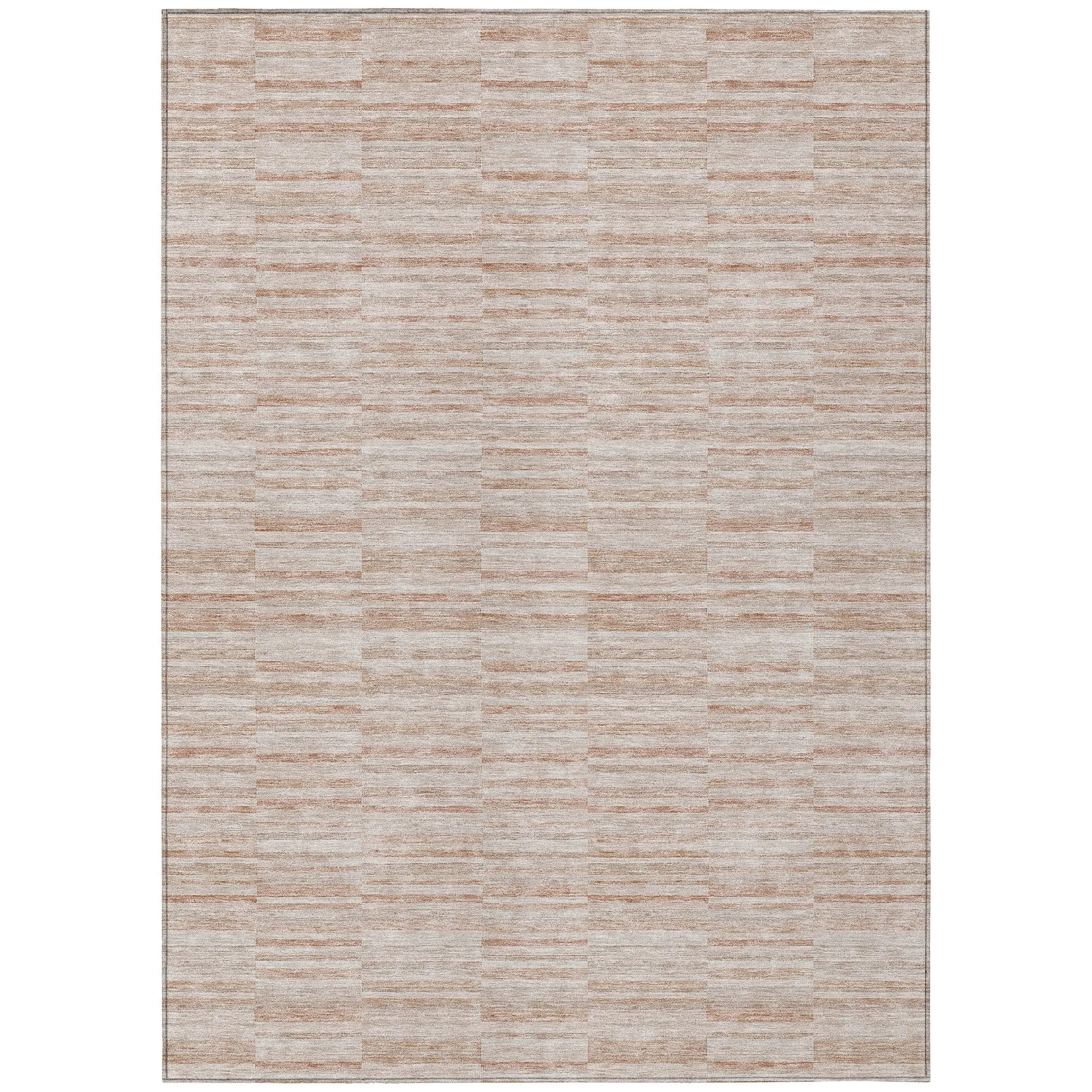 Machine Washable Indoor/ Outdoor Chantille Contemporary Blocks Rug