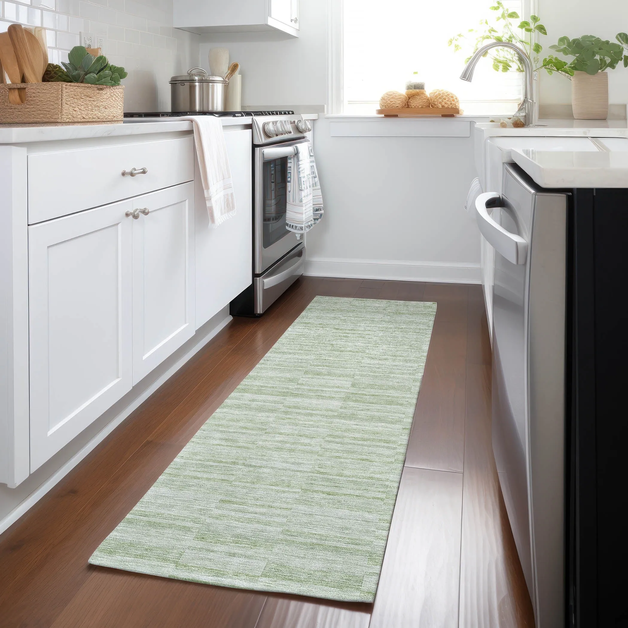 Machine Washable Indoor/ Outdoor Chantille Contemporary Blocks Rug
