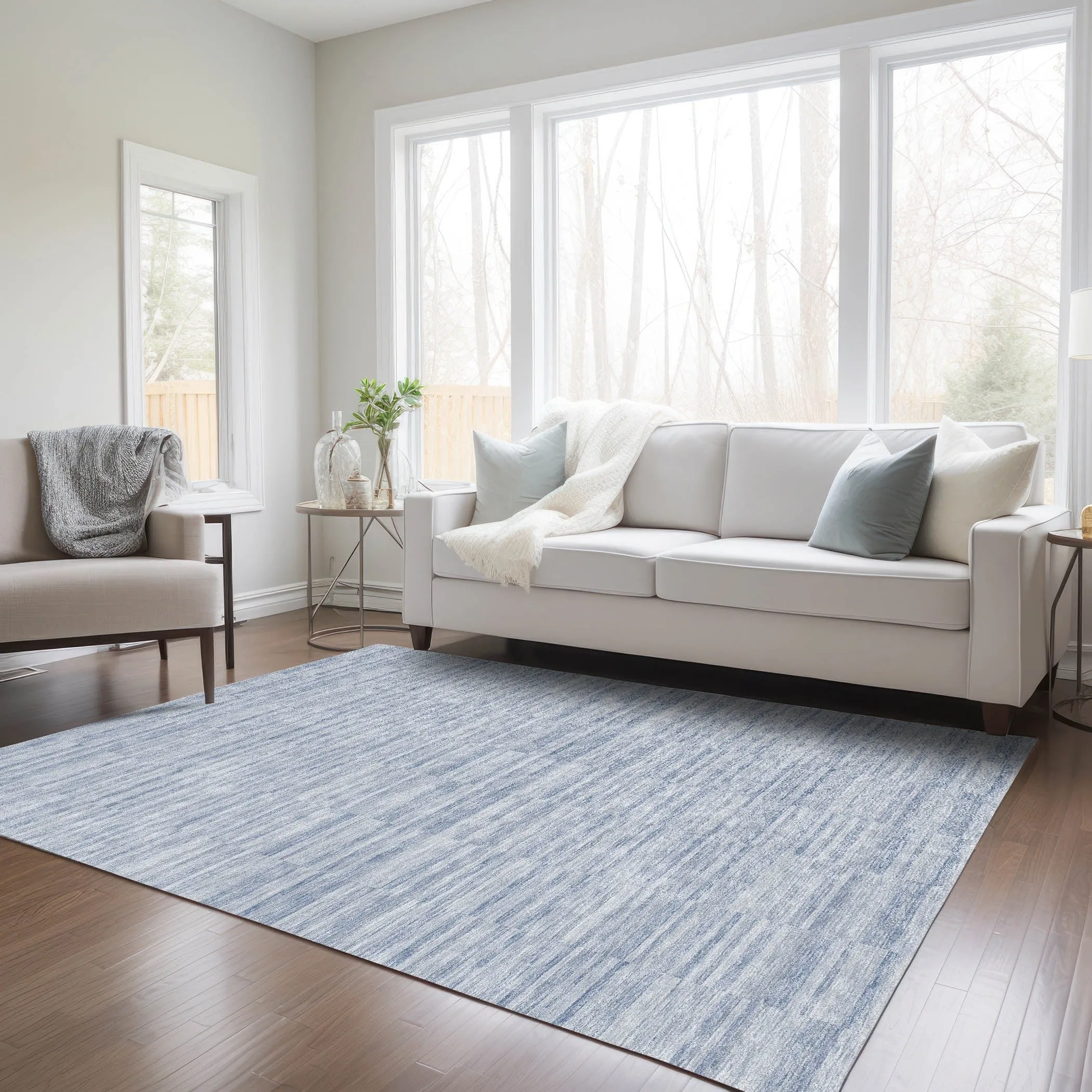 Machine Washable Indoor/ Outdoor Chantille Contemporary Blocks Rug