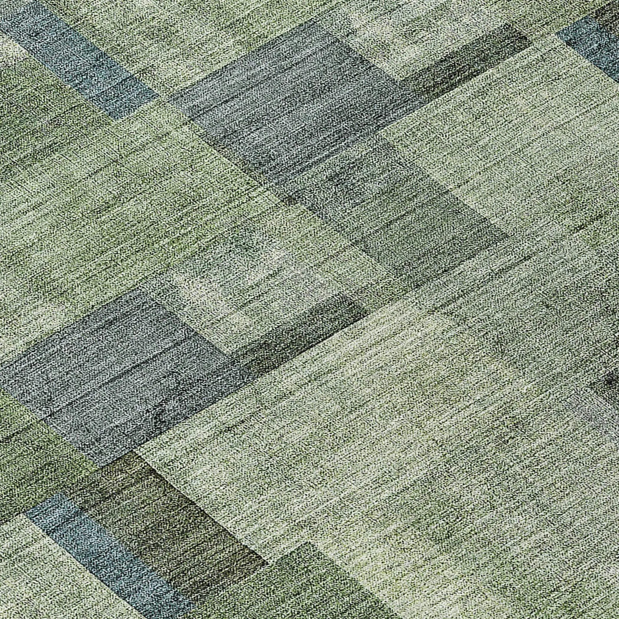 Machine Washable Indoor/ Outdoor Chantille Contemporary Blocks Rug