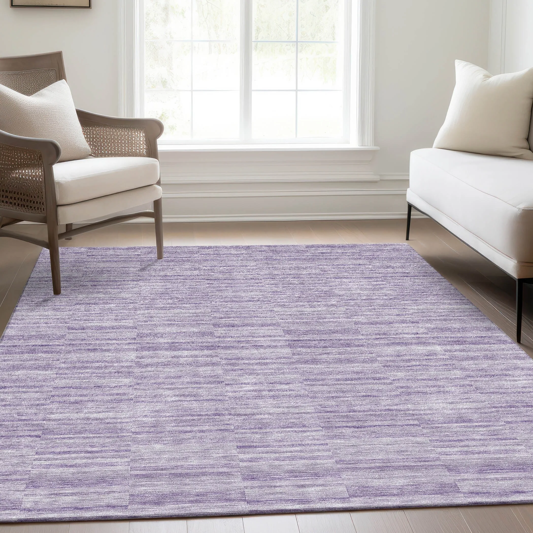 Machine Washable Indoor/ Outdoor Chantille Contemporary Blocks Rug