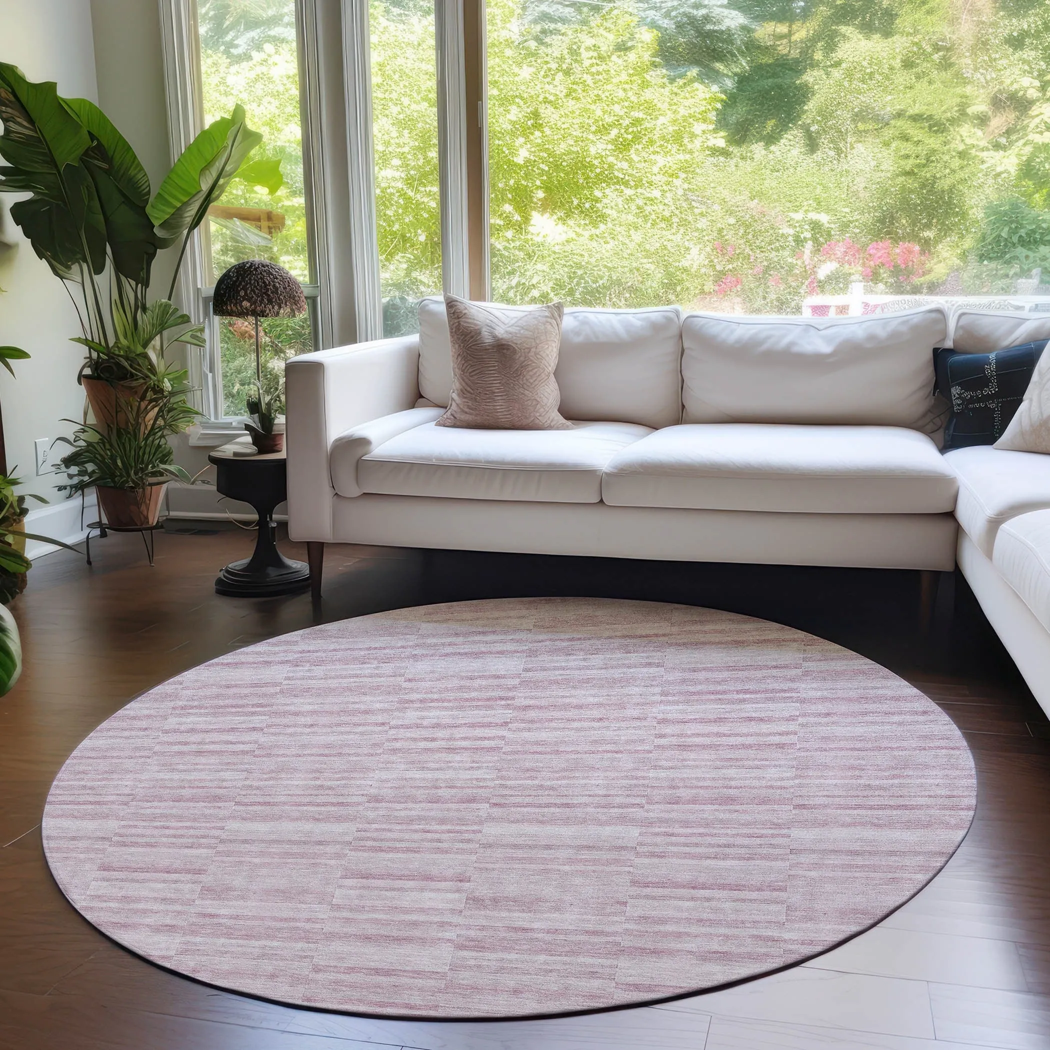 Machine Washable Indoor/ Outdoor Chantille Contemporary Blocks Rug
