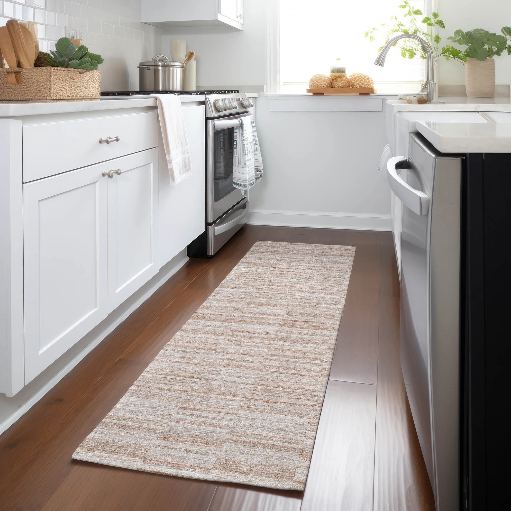 Machine Washable Indoor/ Outdoor Chantille Contemporary Blocks Rug