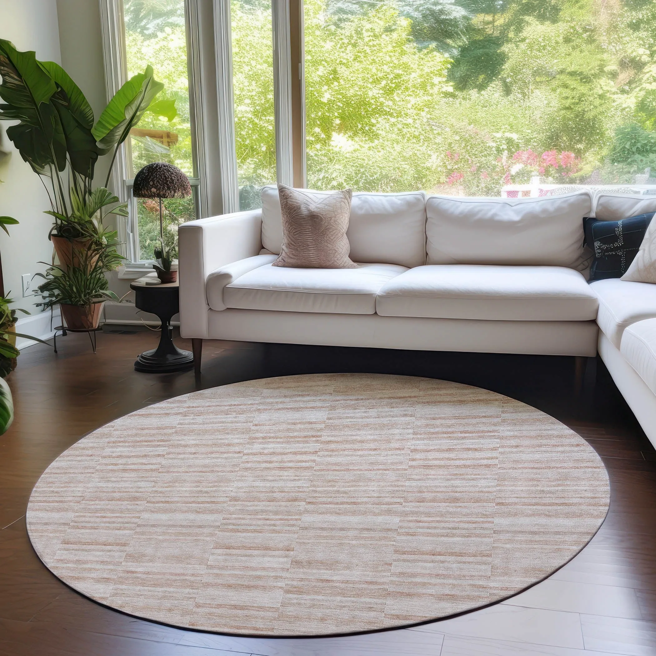 Machine Washable Indoor/ Outdoor Chantille Contemporary Blocks Rug