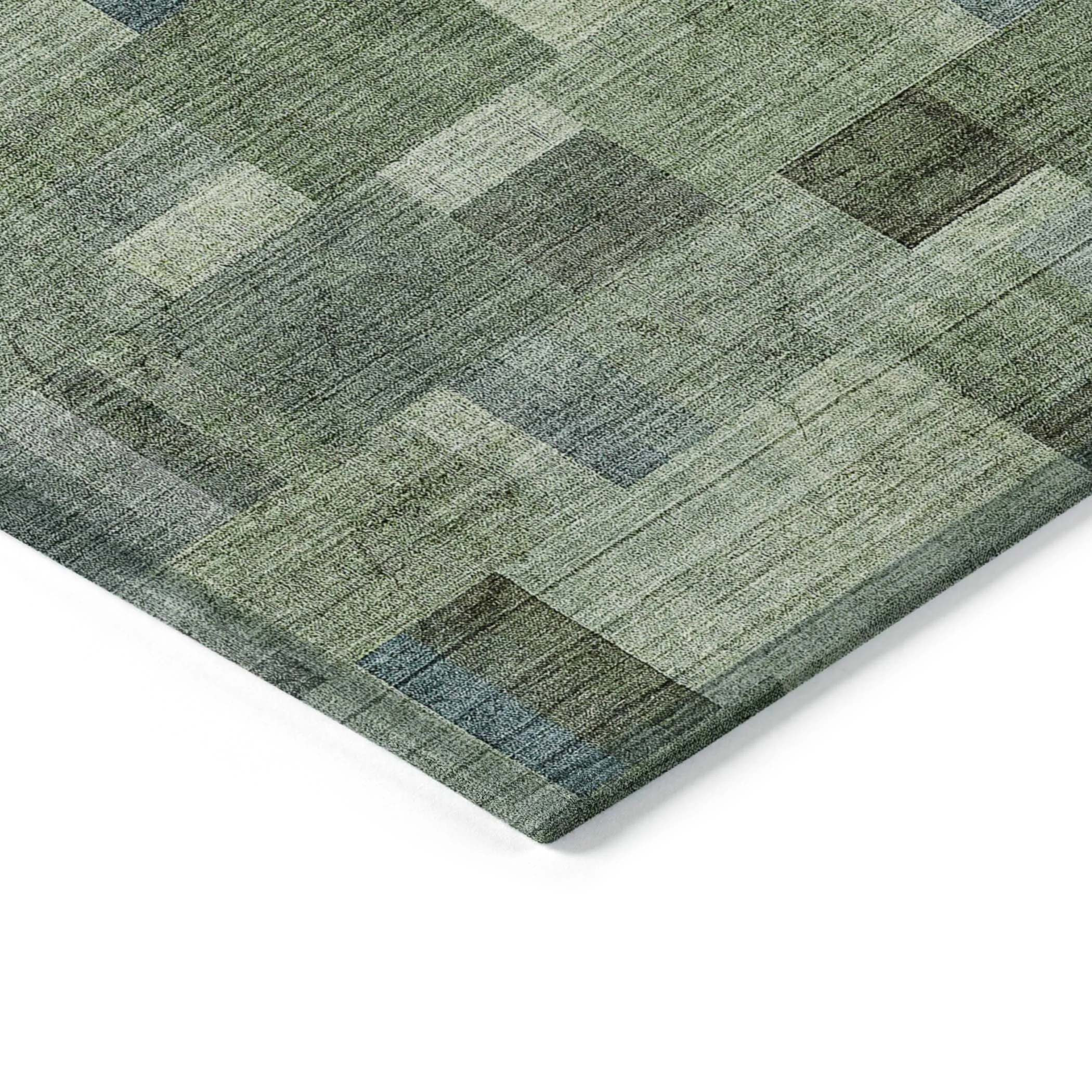 Machine Washable Indoor/ Outdoor Chantille Contemporary Blocks Rug