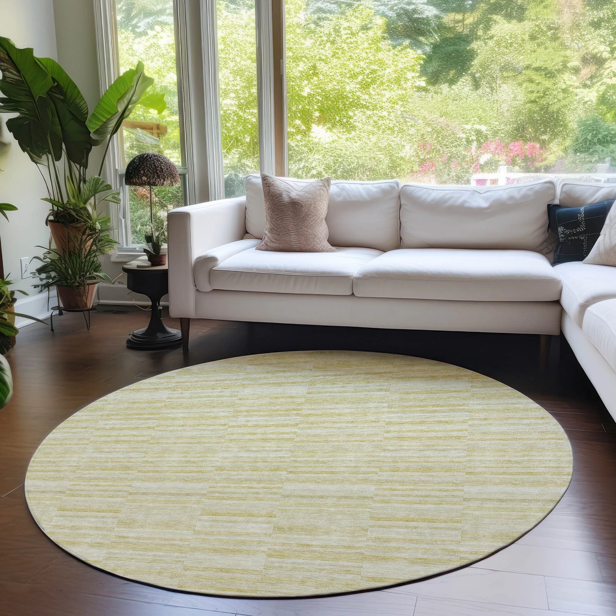 Machine Washable Indoor/ Outdoor Chantille Contemporary Blocks Rug
