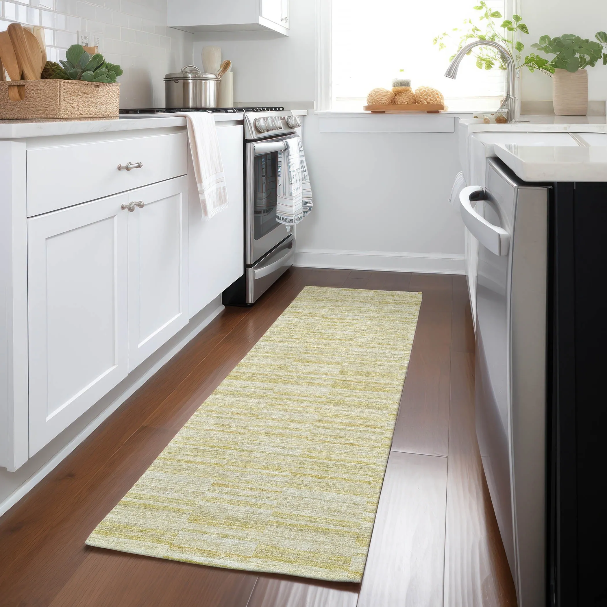 Machine Washable Indoor/ Outdoor Chantille Contemporary Blocks Rug