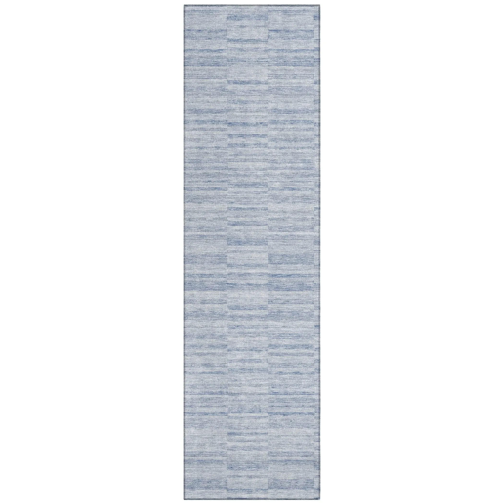 Machine Washable Indoor/ Outdoor Chantille Contemporary Blocks Rug