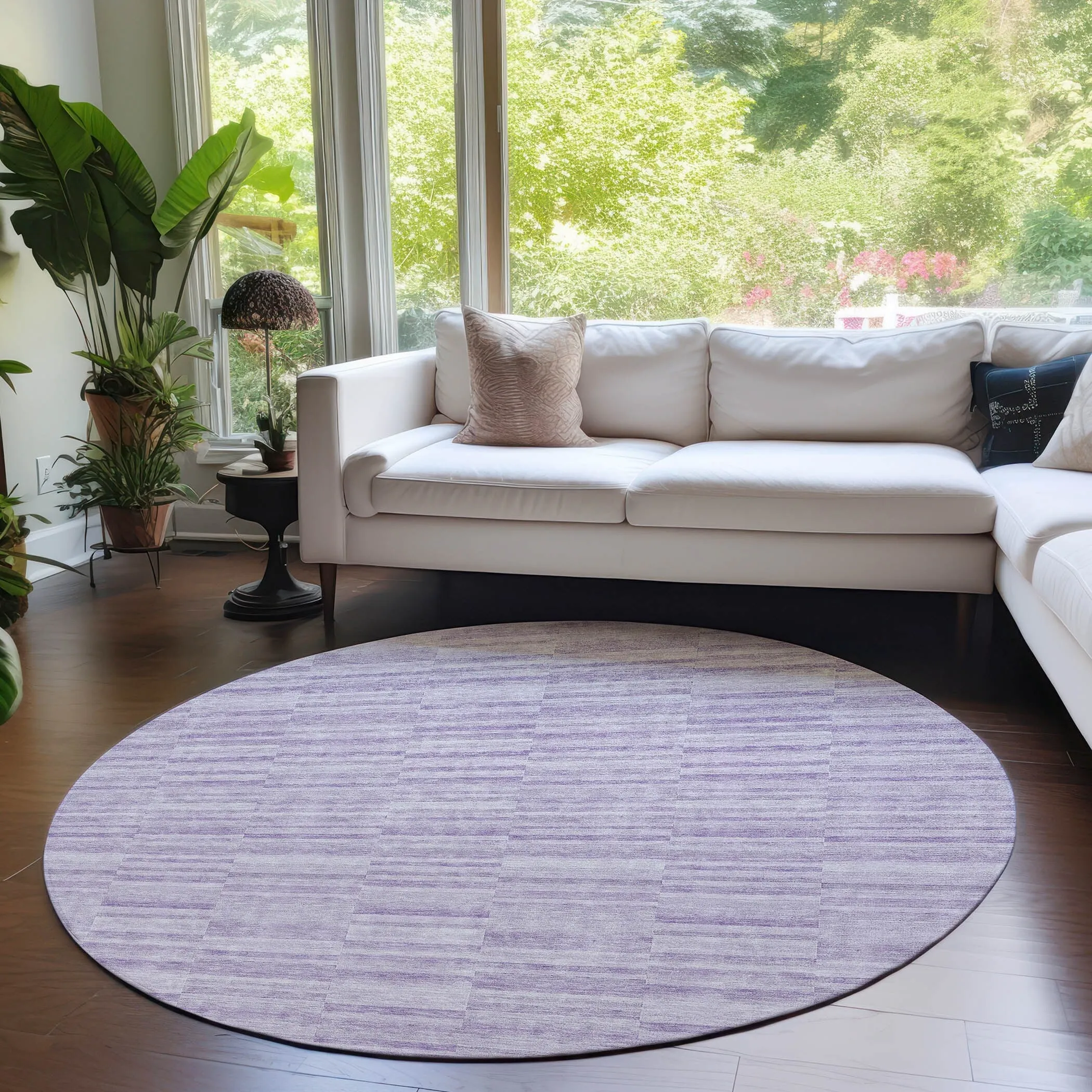 Machine Washable Indoor/ Outdoor Chantille Contemporary Blocks Rug