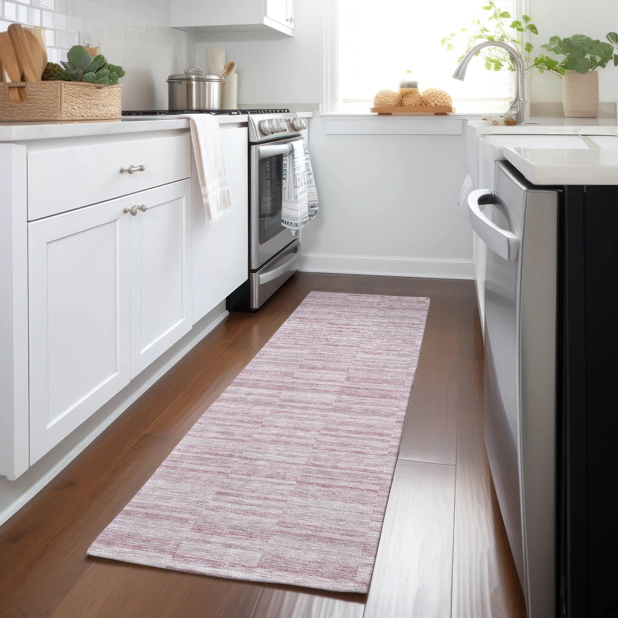 Machine Washable Indoor/ Outdoor Chantille Contemporary Blocks Rug