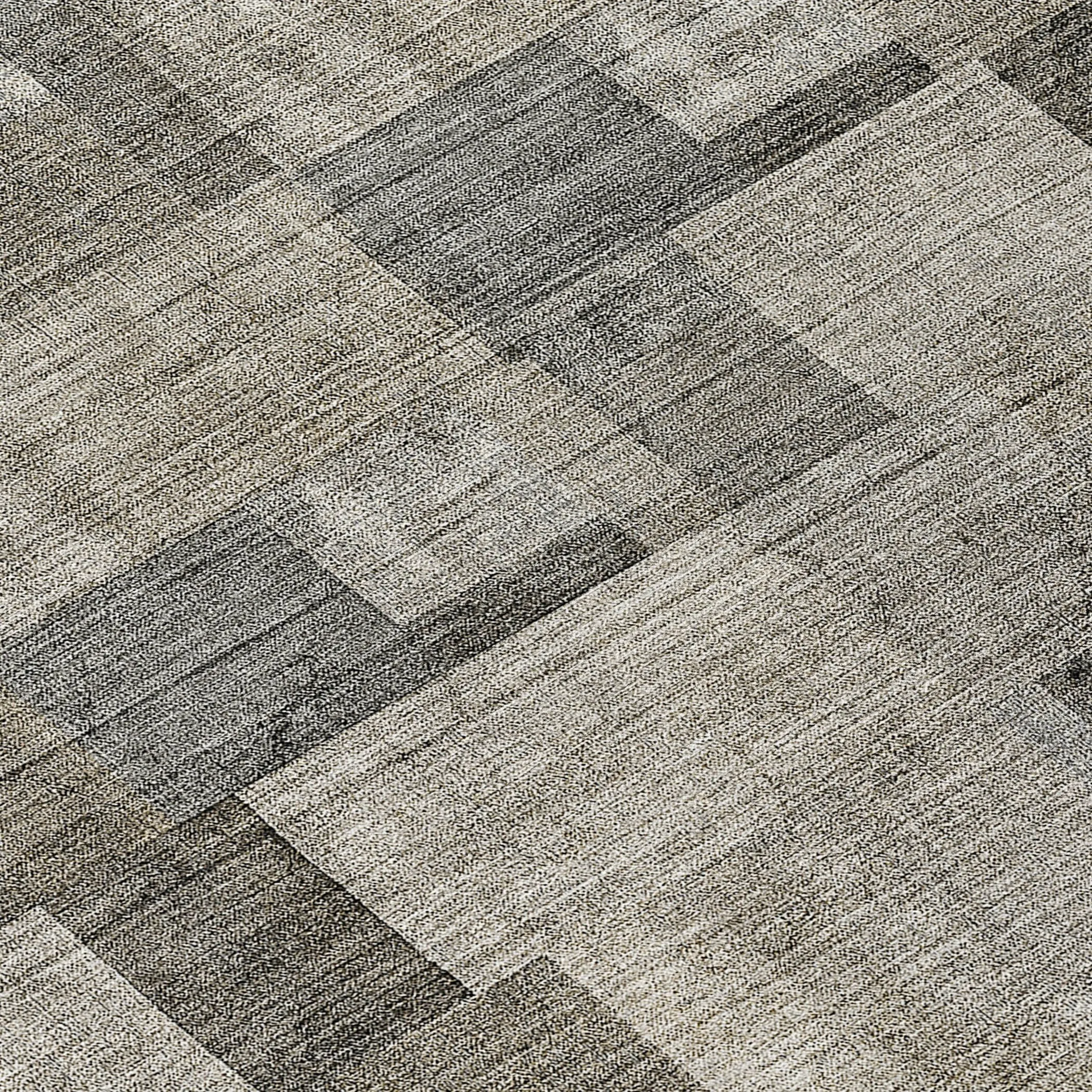 Machine Washable Indoor/ Outdoor Chantille Contemporary Blocks Rug