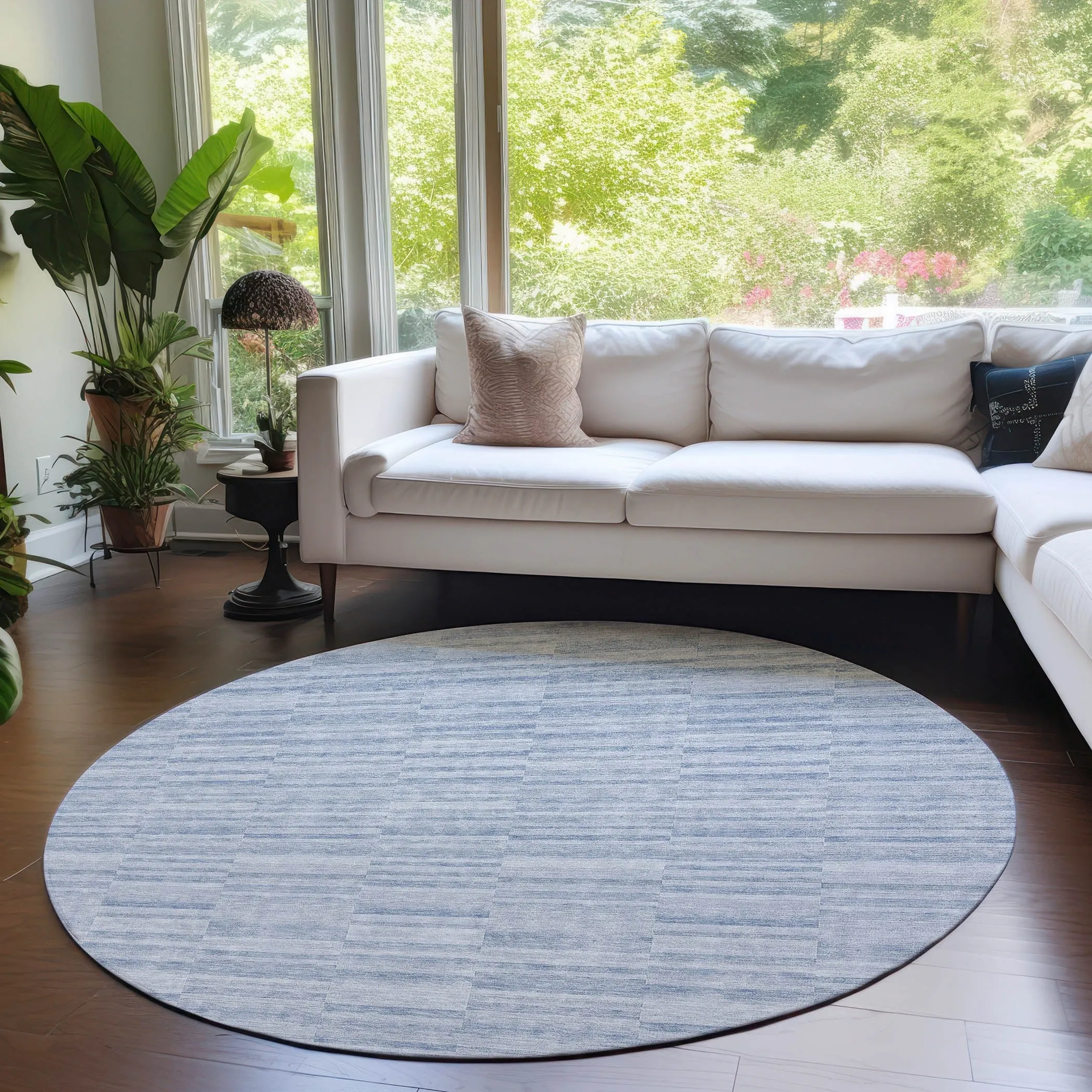 Machine Washable Indoor/ Outdoor Chantille Contemporary Blocks Rug