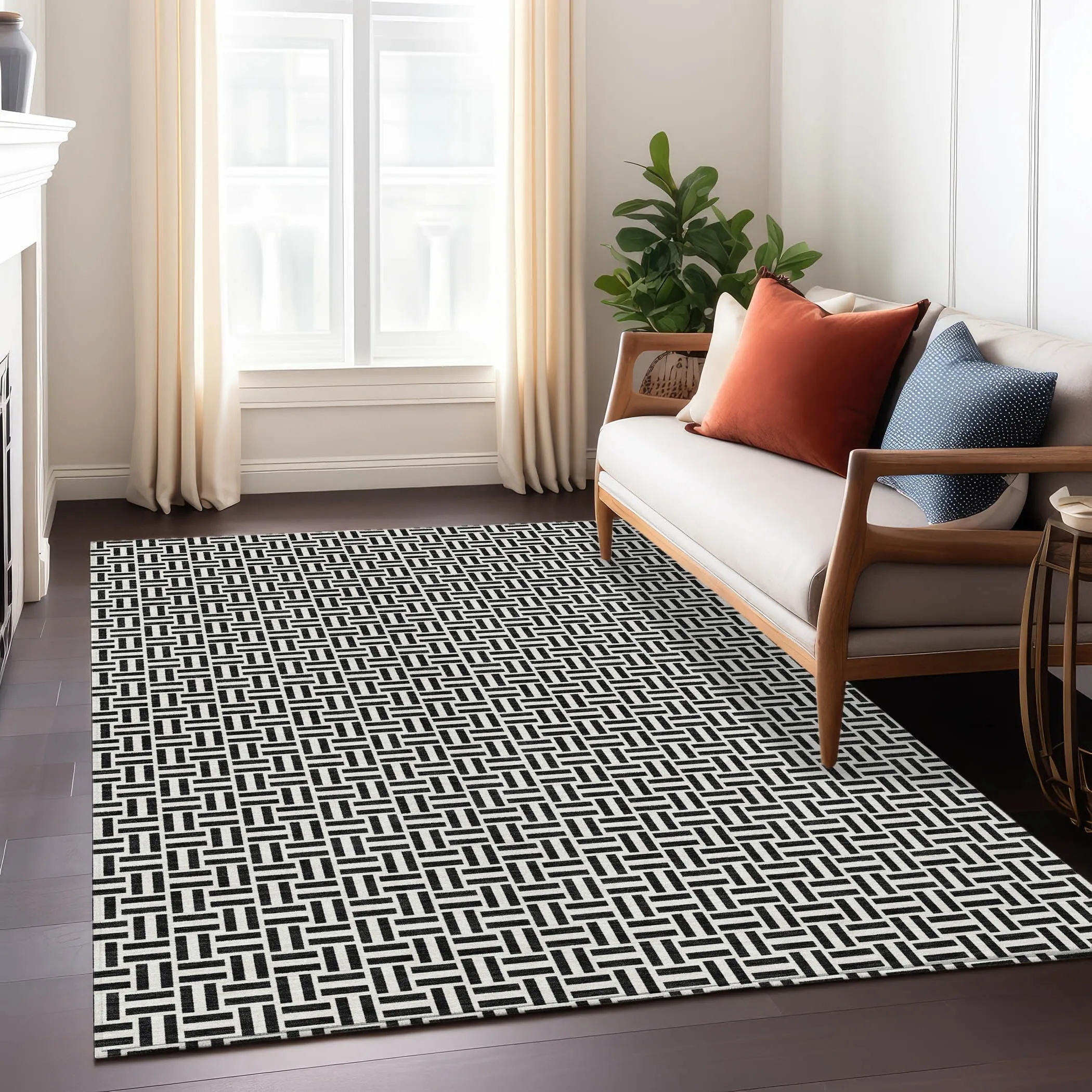 Machine Washable Indoor/ Outdoor Chantille Contemporary Casual Rug