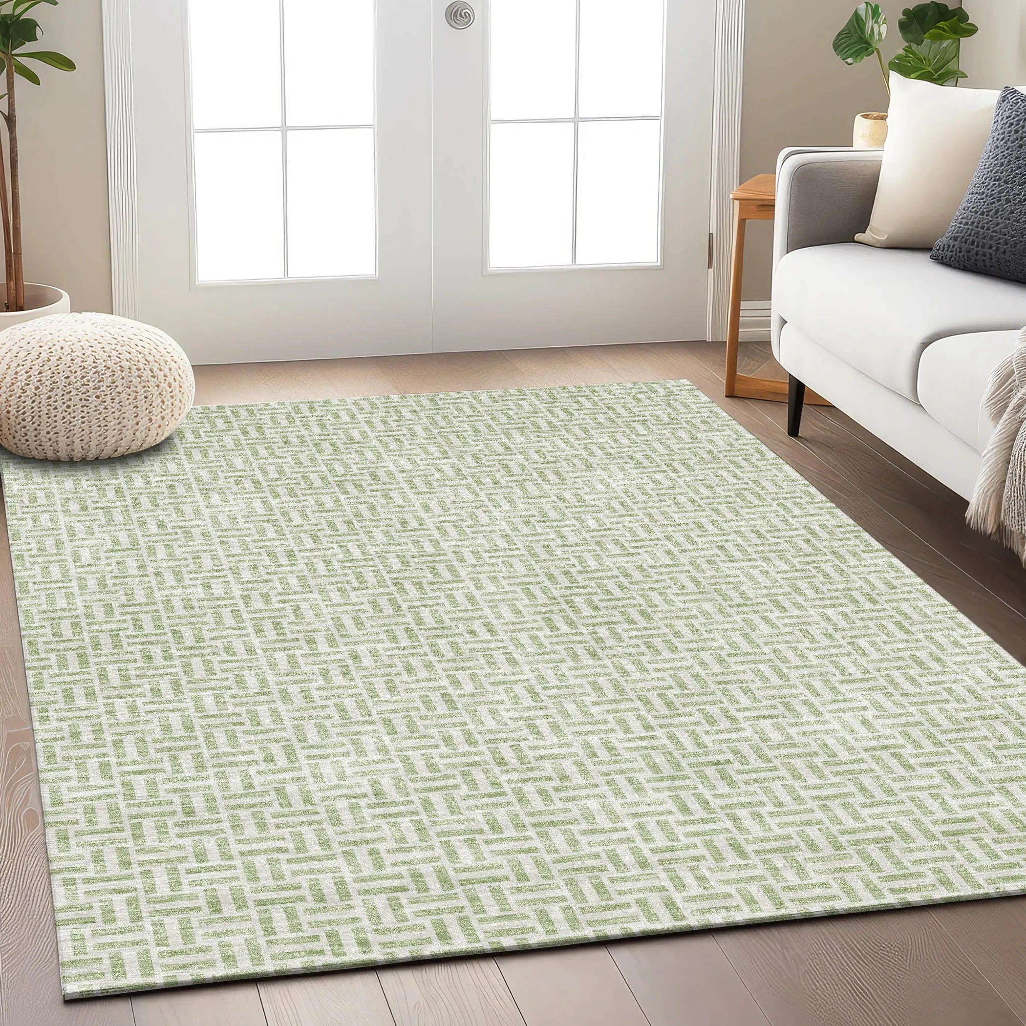 Machine Washable Indoor/ Outdoor Chantille Contemporary Casual Rug