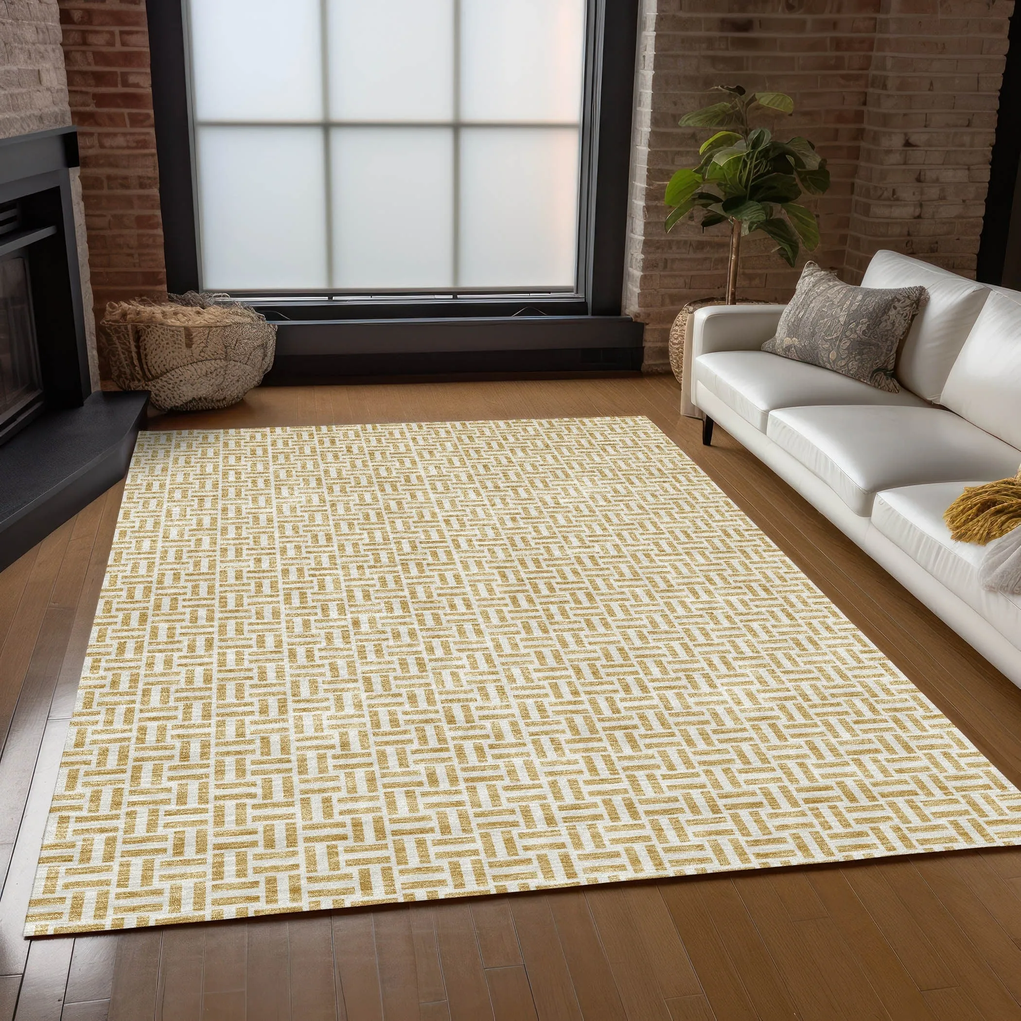Machine Washable Indoor/ Outdoor Chantille Contemporary Casual Rug