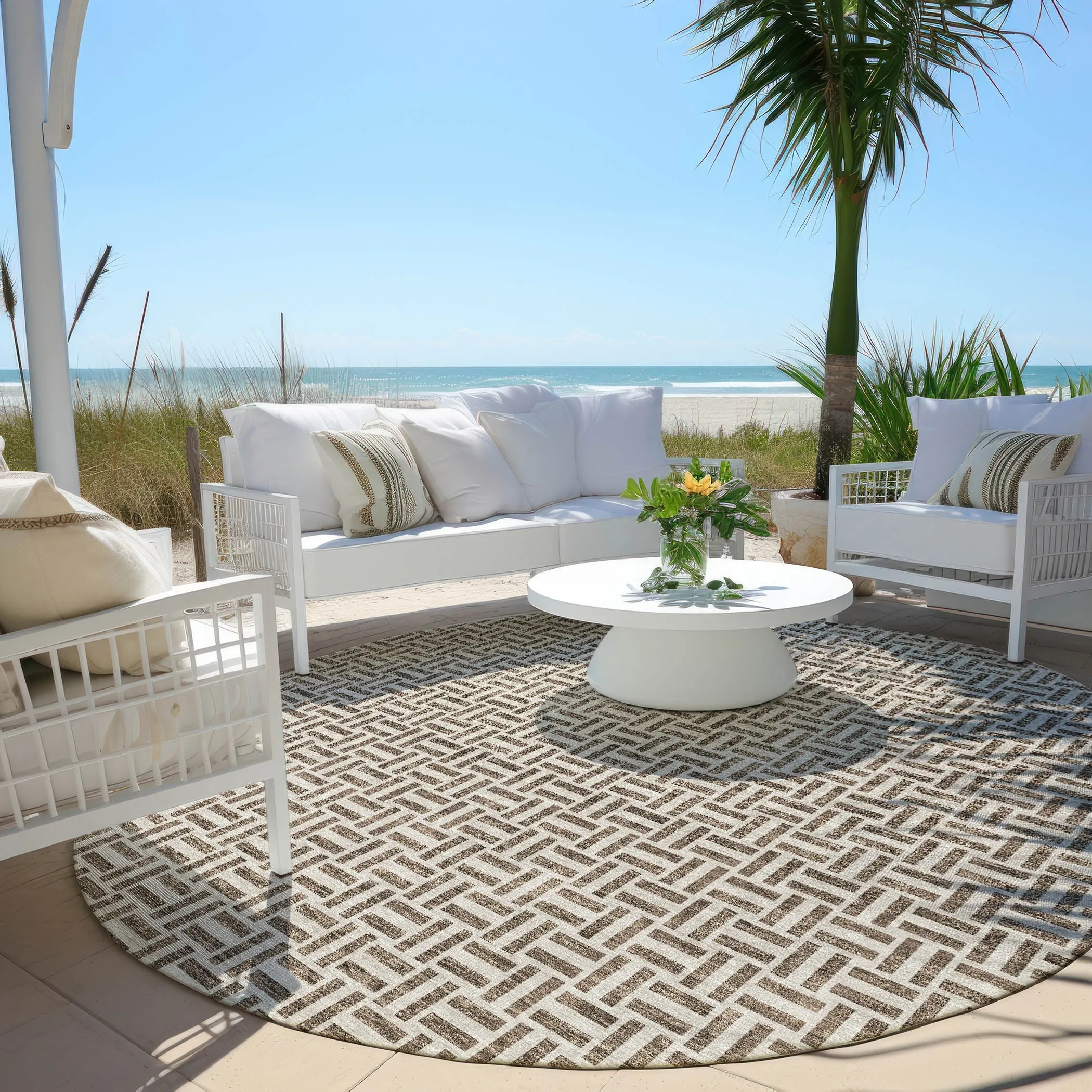 Machine Washable Indoor/ Outdoor Chantille Contemporary Casual Rug