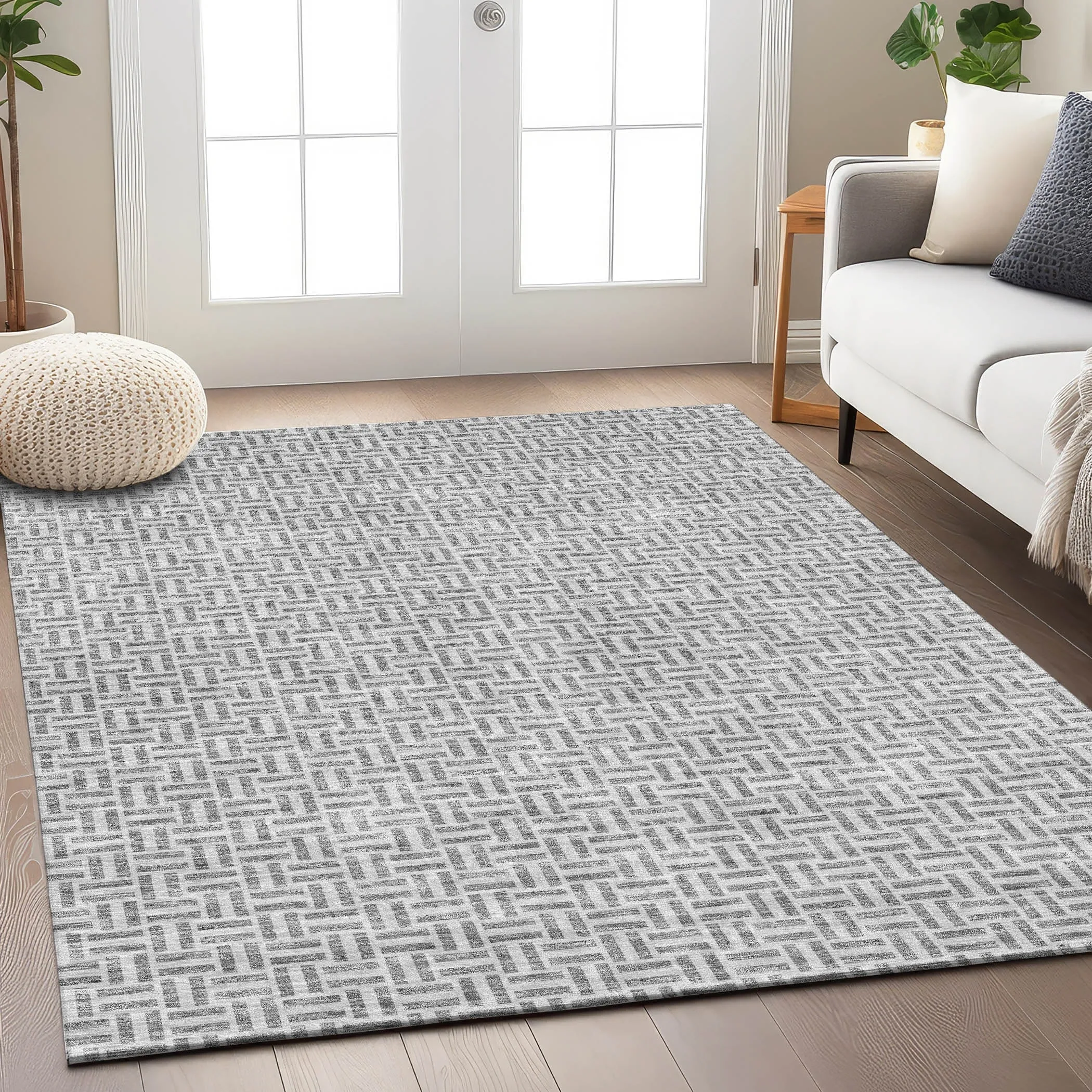Machine Washable Indoor/ Outdoor Chantille Contemporary Casual Rug