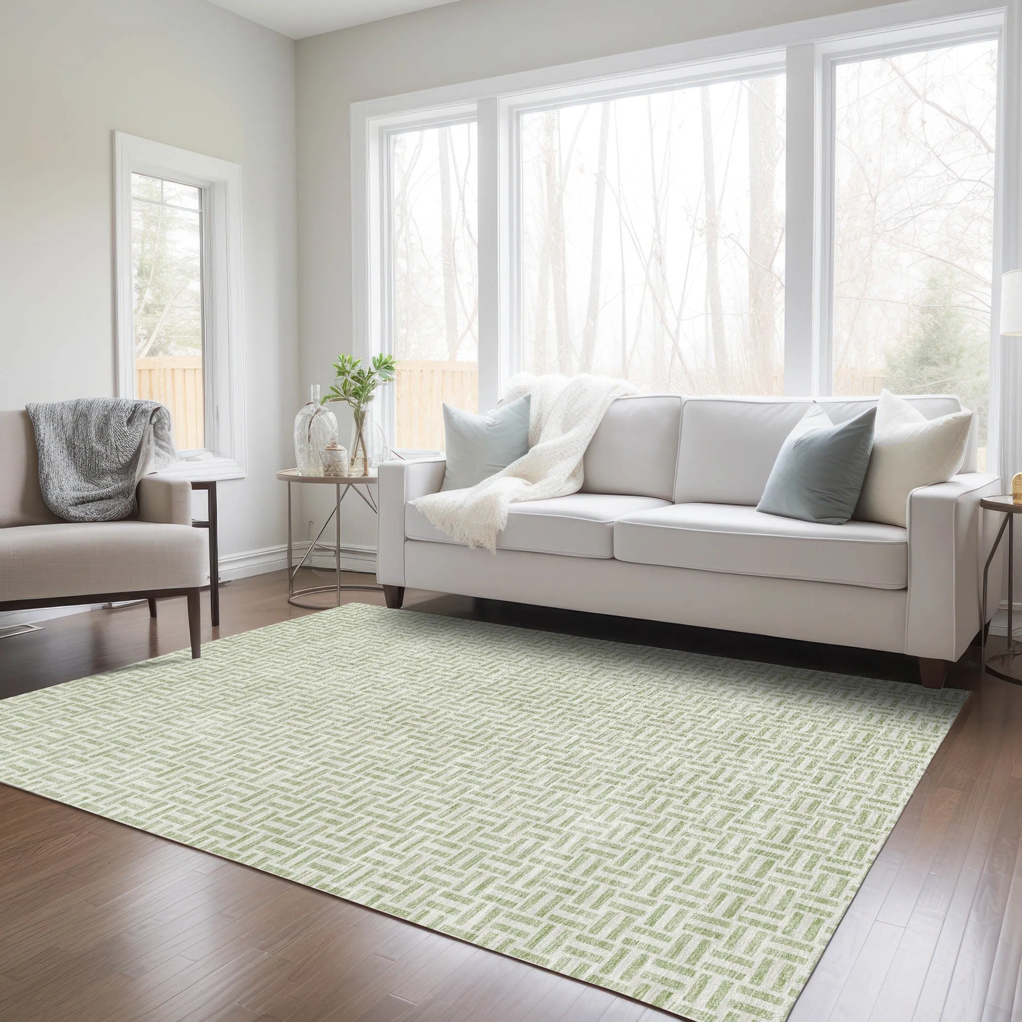 Machine Washable Indoor/ Outdoor Chantille Contemporary Casual Rug