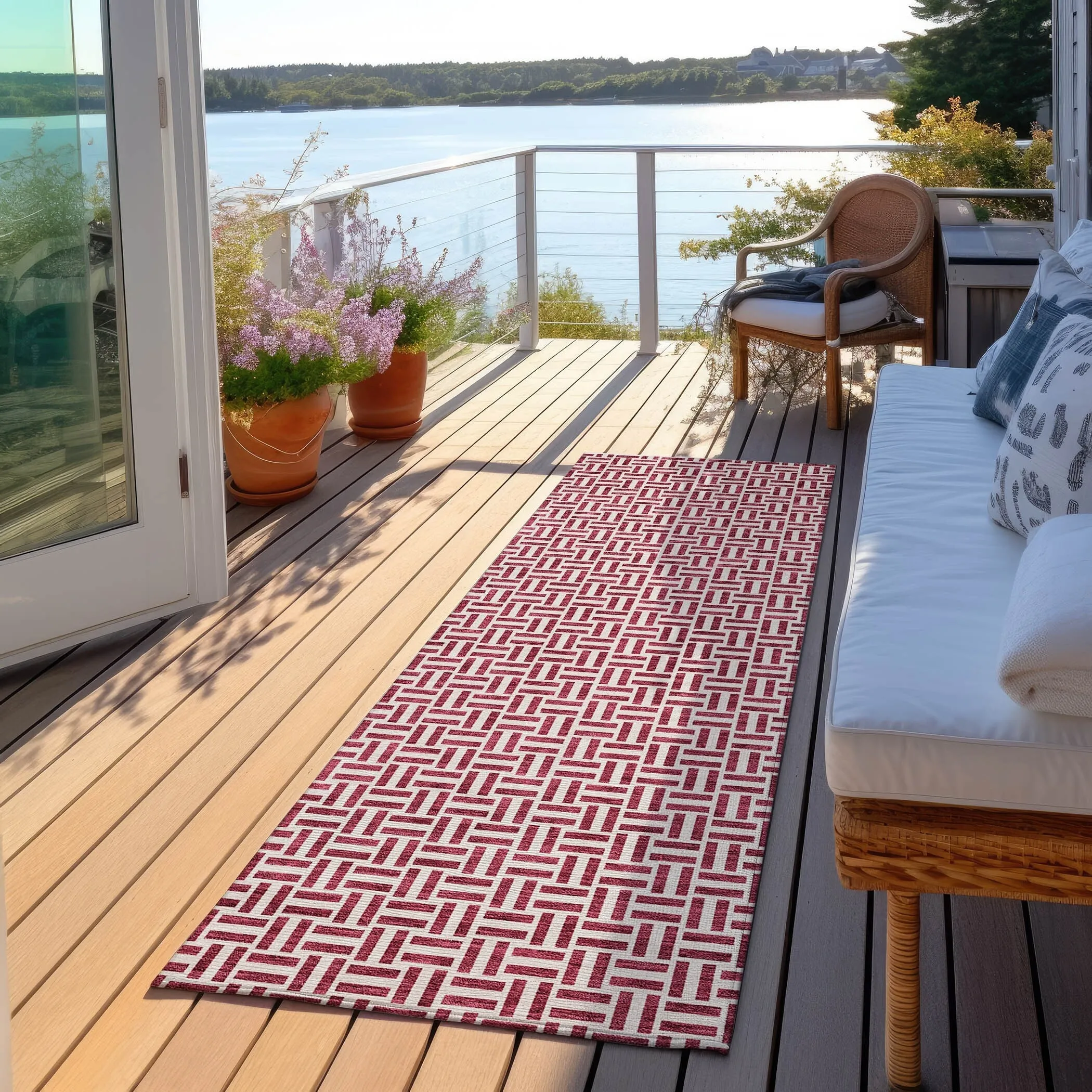 Machine Washable Indoor/ Outdoor Chantille Contemporary Casual Rug