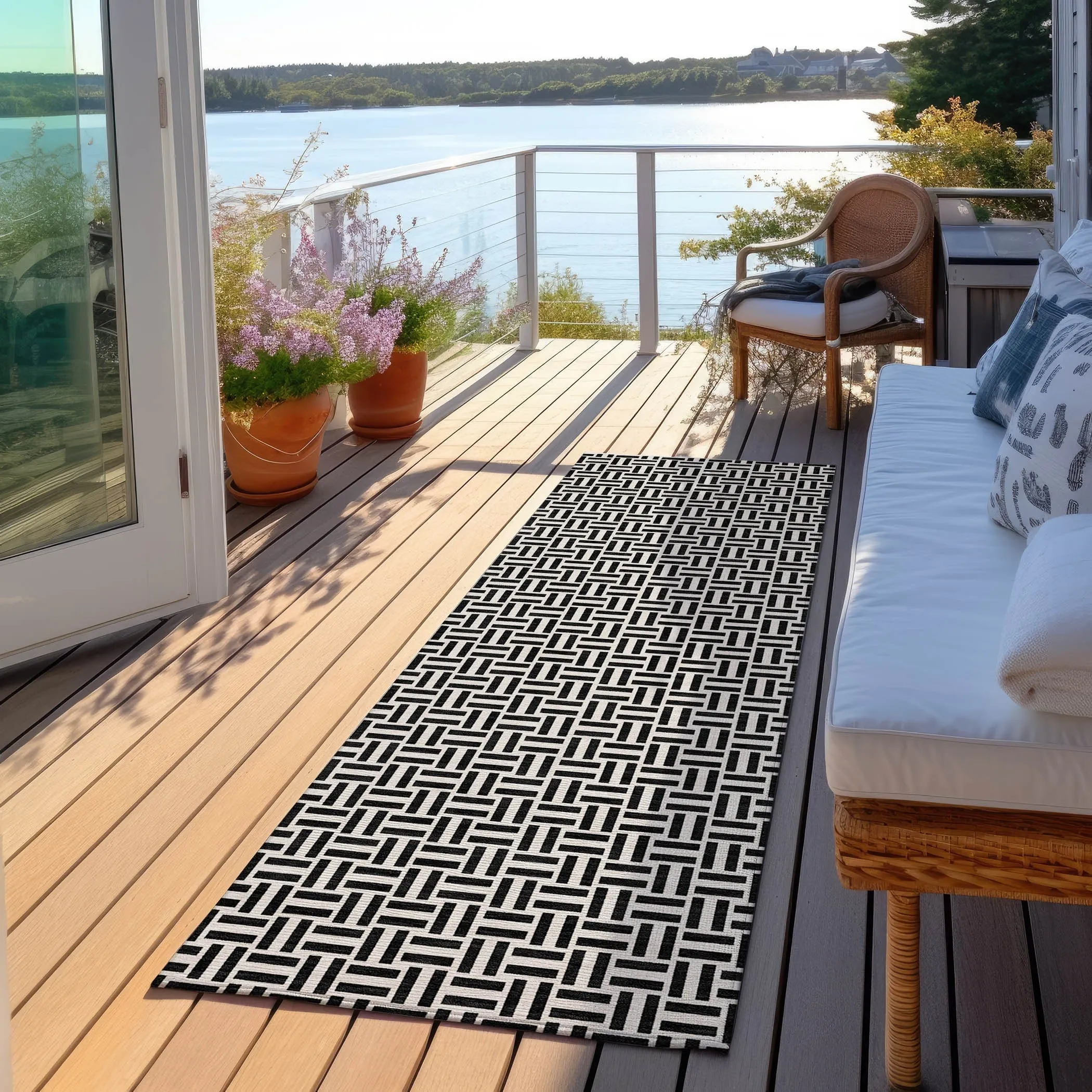 Machine Washable Indoor/ Outdoor Chantille Contemporary Casual Rug