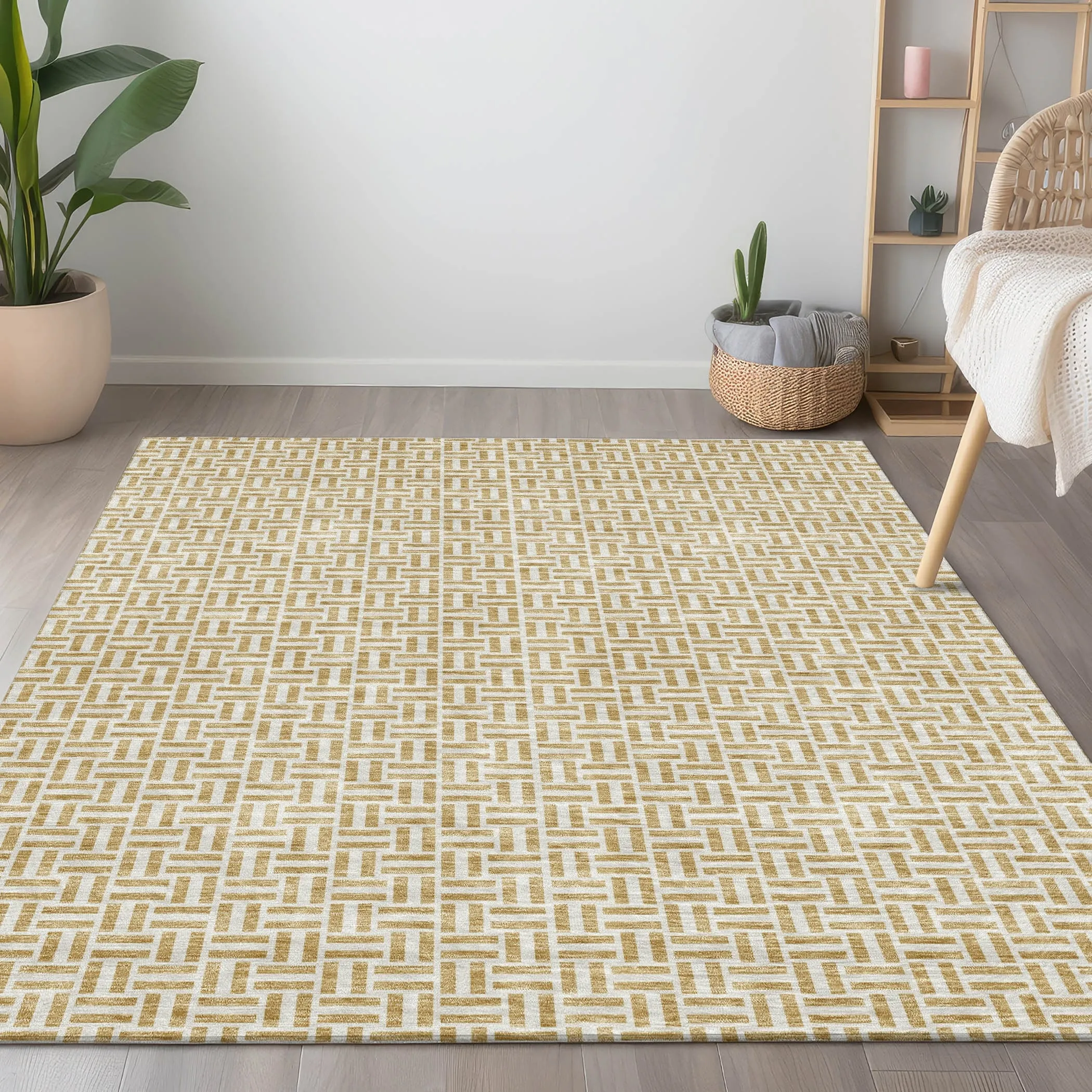 Machine Washable Indoor/ Outdoor Chantille Contemporary Casual Rug