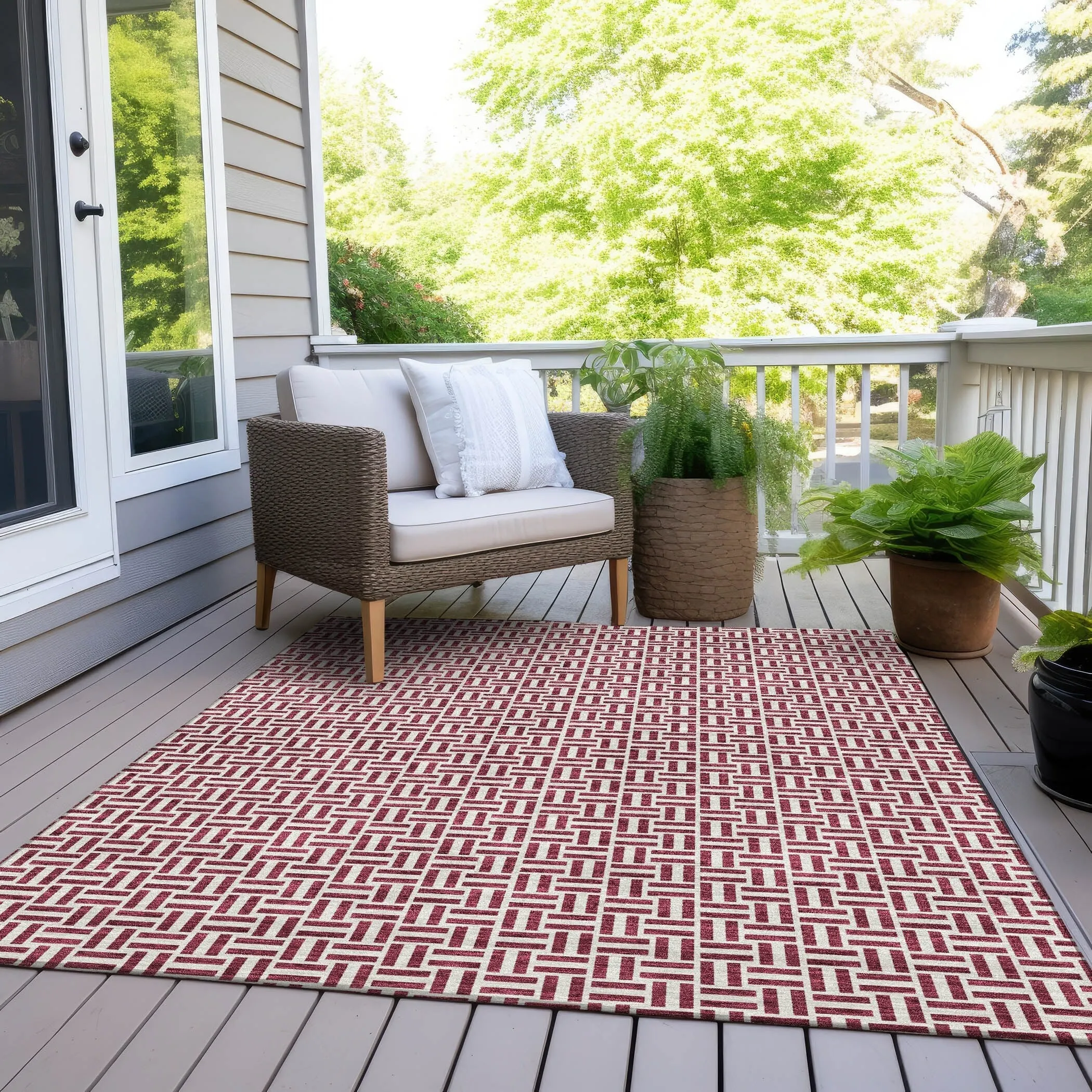 Machine Washable Indoor/ Outdoor Chantille Contemporary Casual Rug