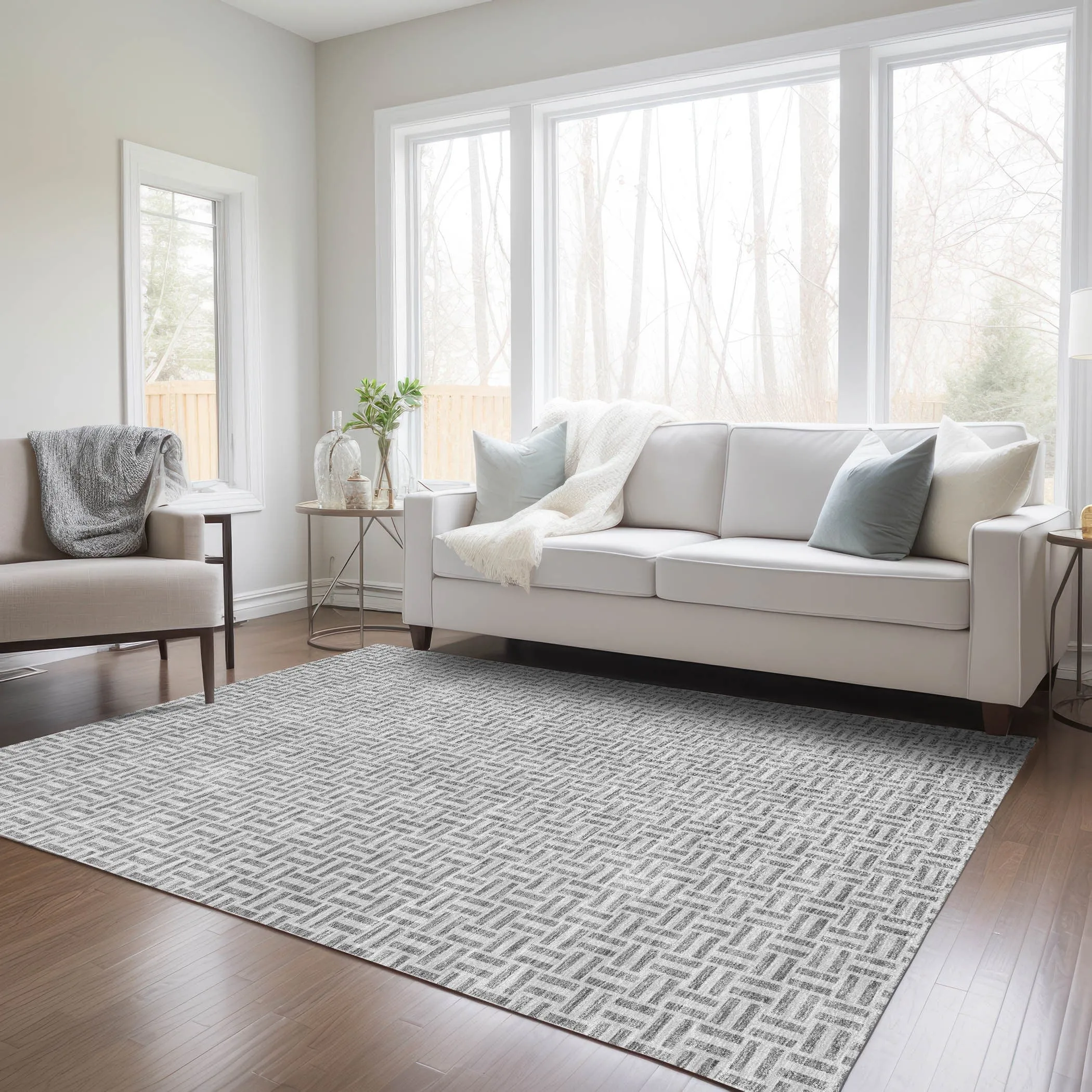 Machine Washable Indoor/ Outdoor Chantille Contemporary Casual Rug