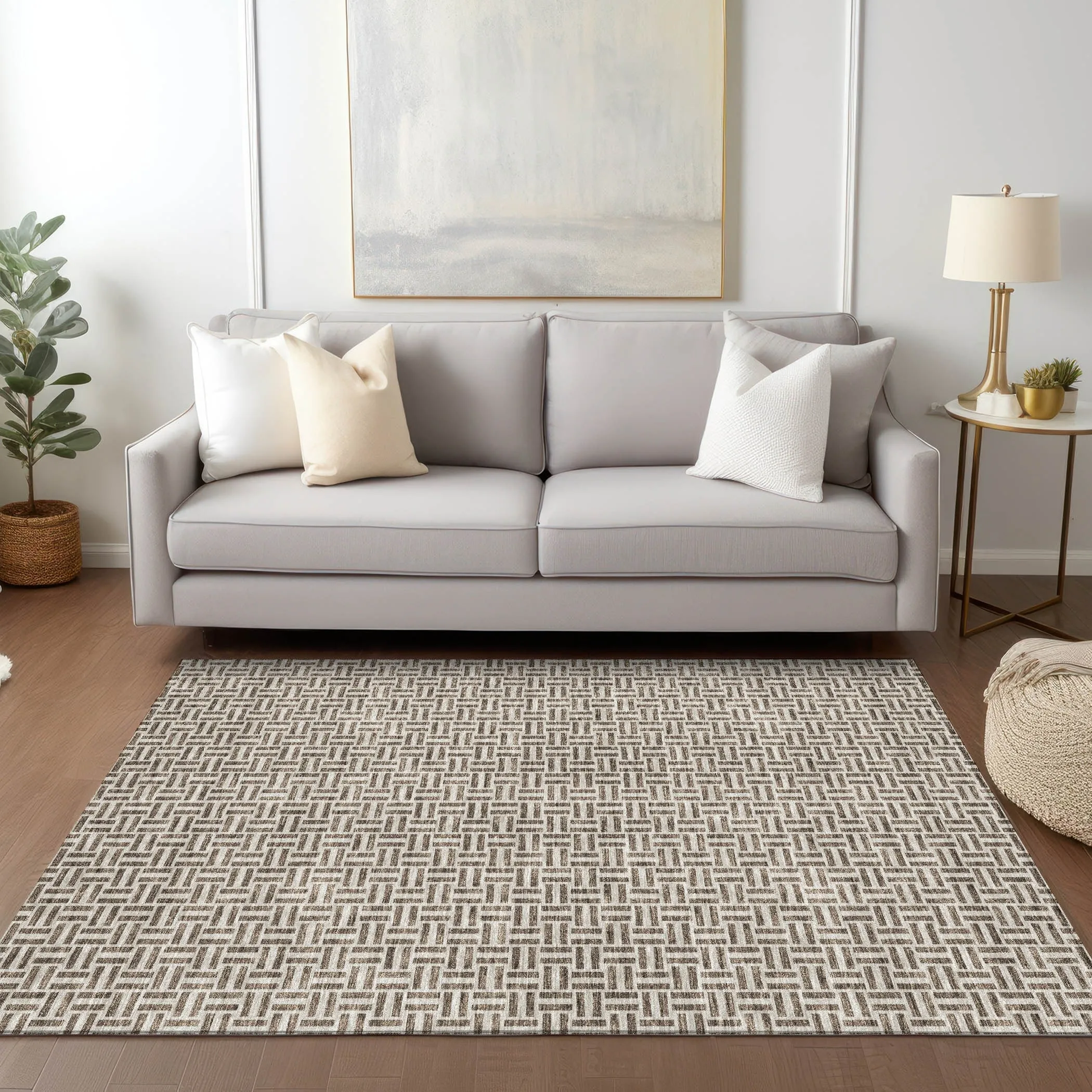 Machine Washable Indoor/ Outdoor Chantille Contemporary Casual Rug