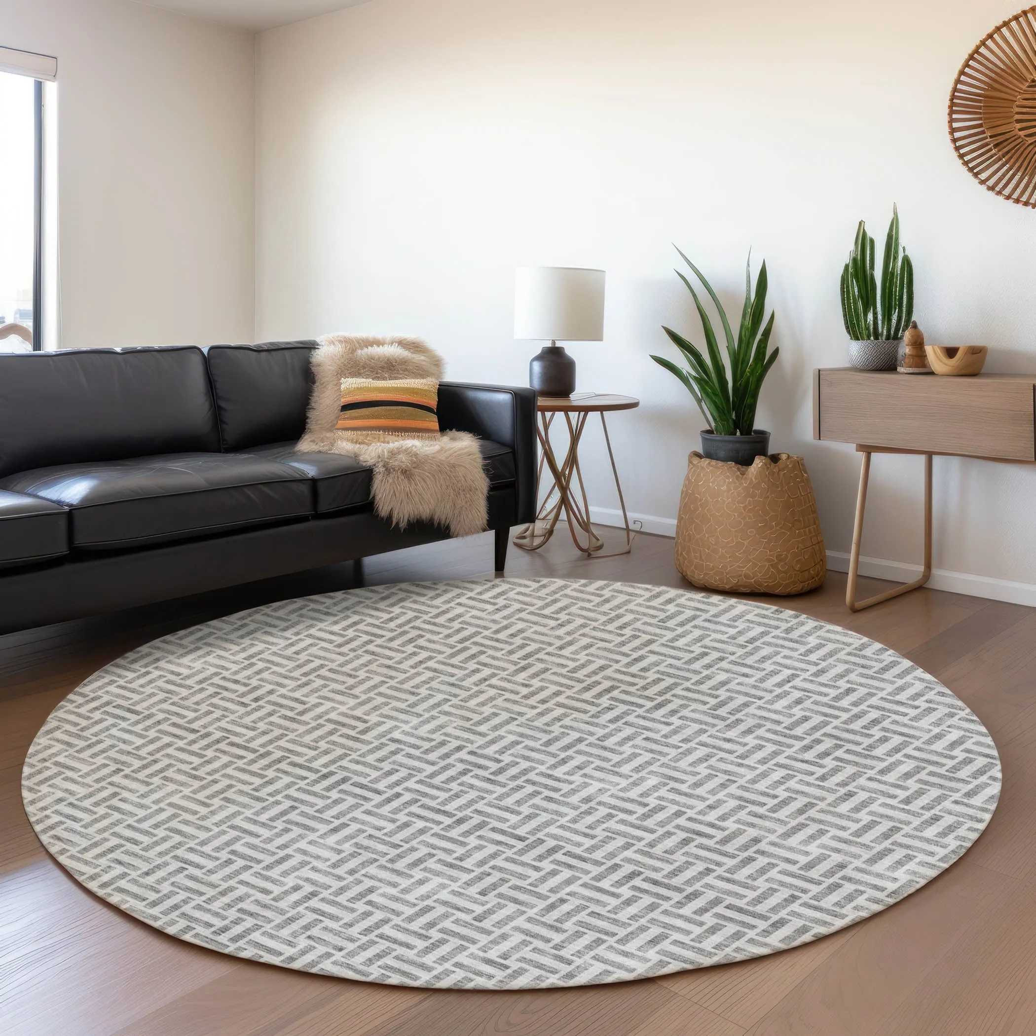 Machine Washable Indoor/ Outdoor Chantille Contemporary Casual Rug