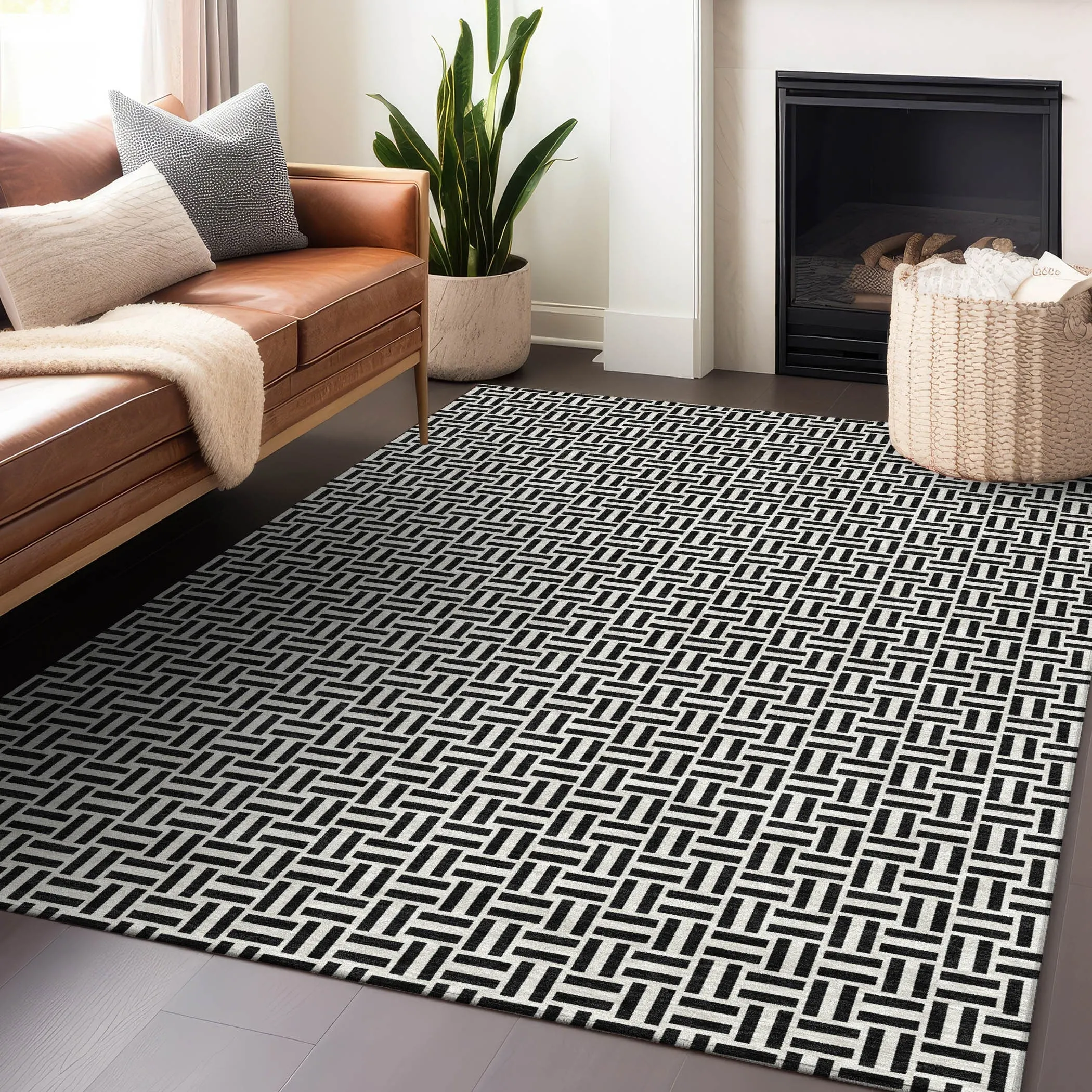 Machine Washable Indoor/ Outdoor Chantille Contemporary Casual Rug