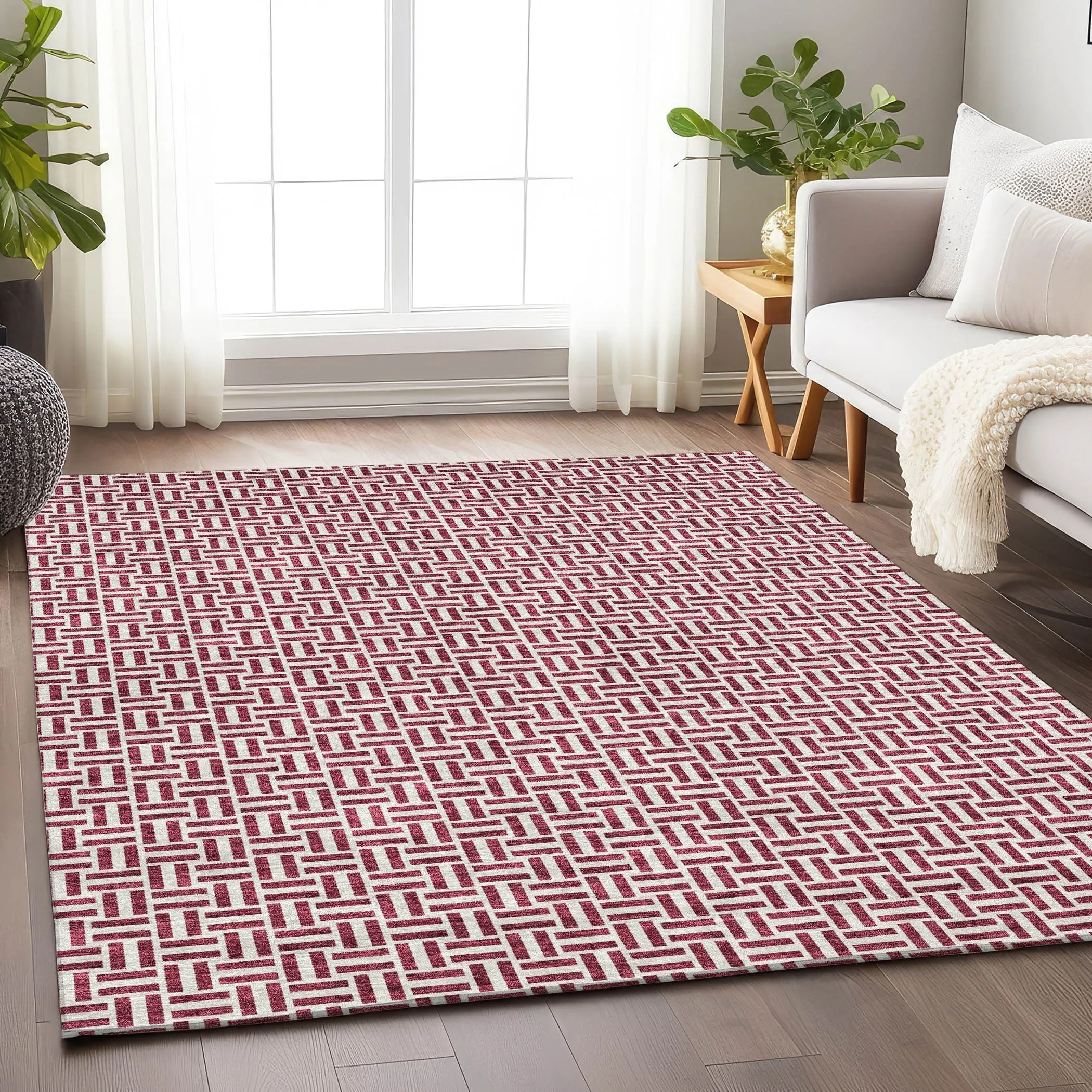 Machine Washable Indoor/ Outdoor Chantille Contemporary Casual Rug