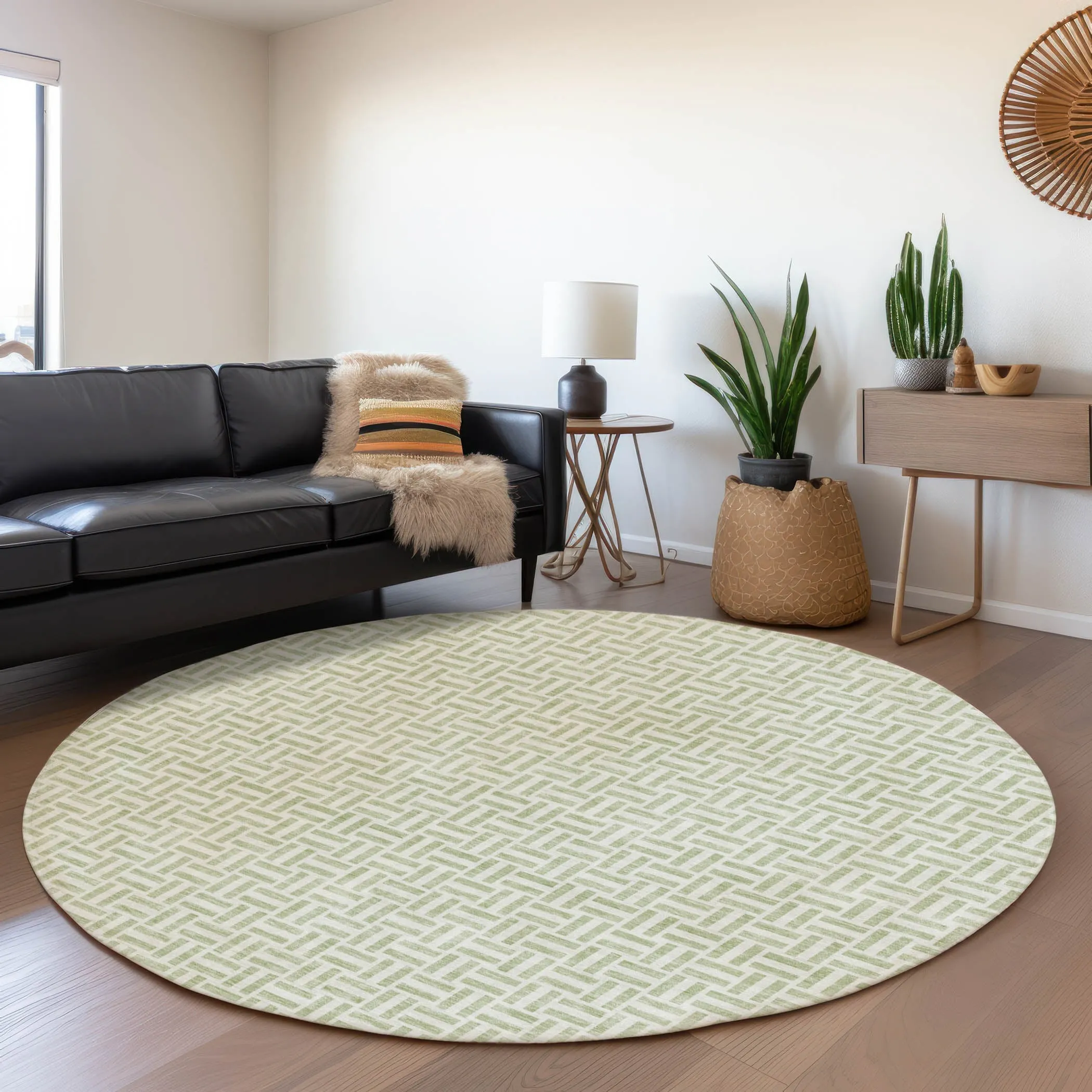 Machine Washable Indoor/ Outdoor Chantille Contemporary Casual Rug