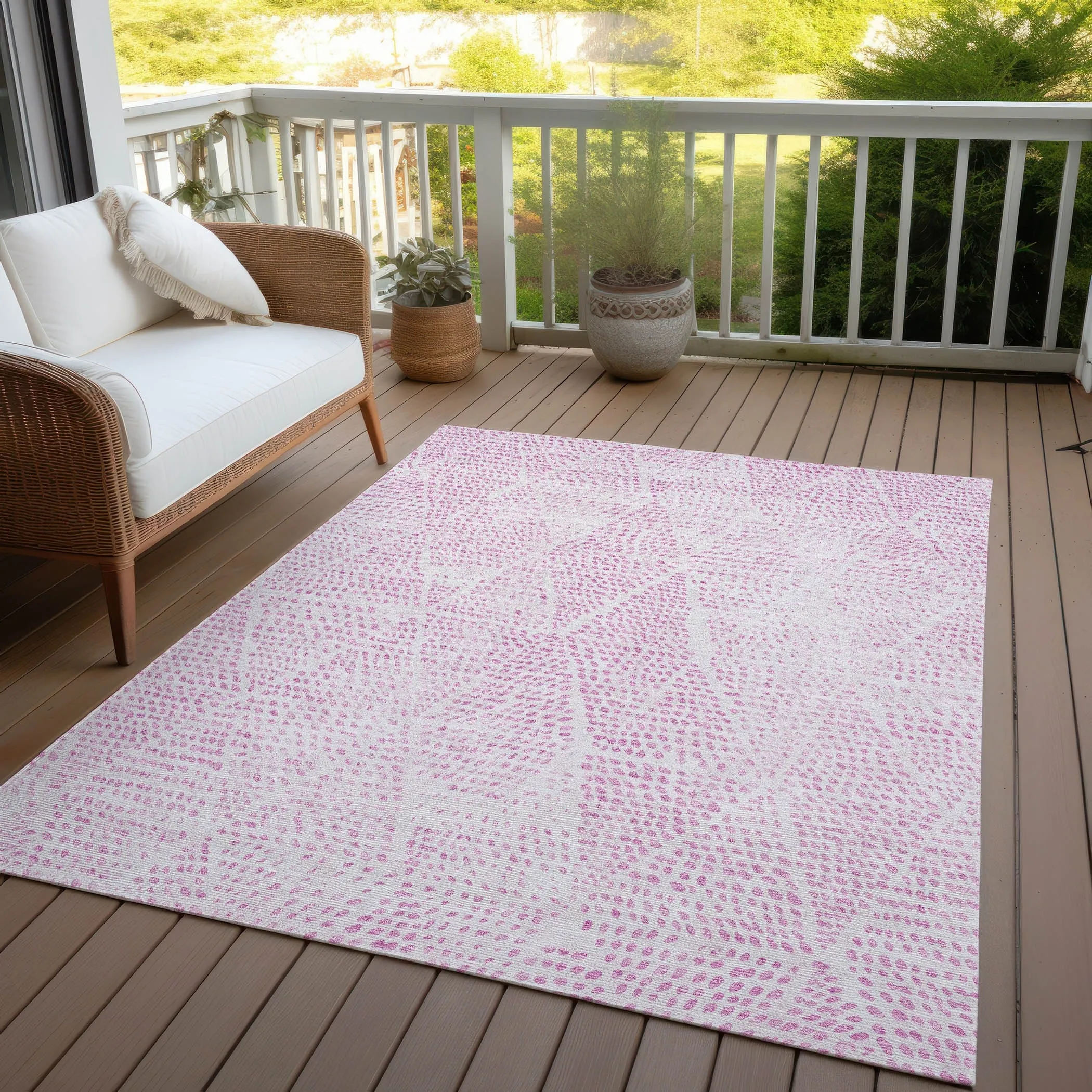 Machine Washable Indoor/ Outdoor Chantille Contemporary Diamonds Rug