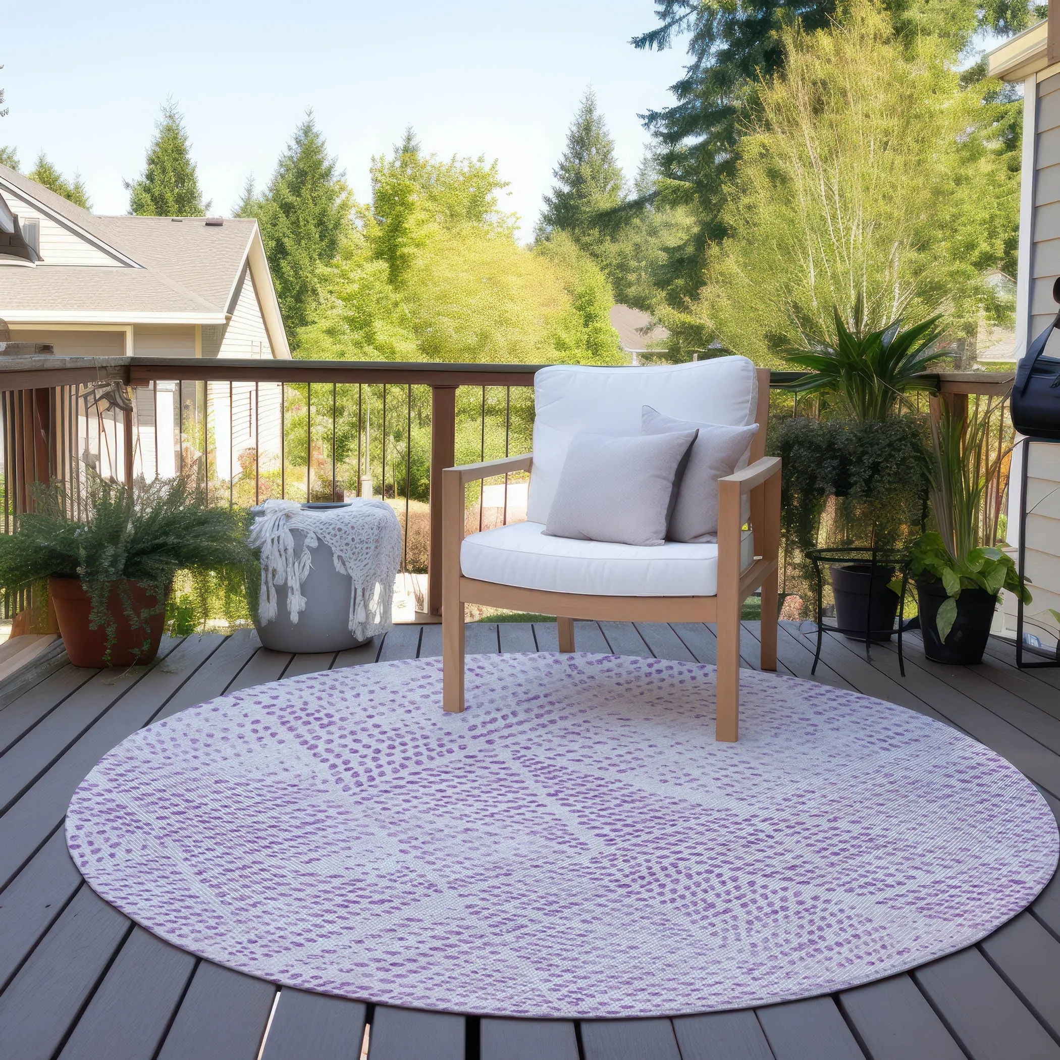 Machine Washable Indoor/ Outdoor Chantille Contemporary Diamonds Rug