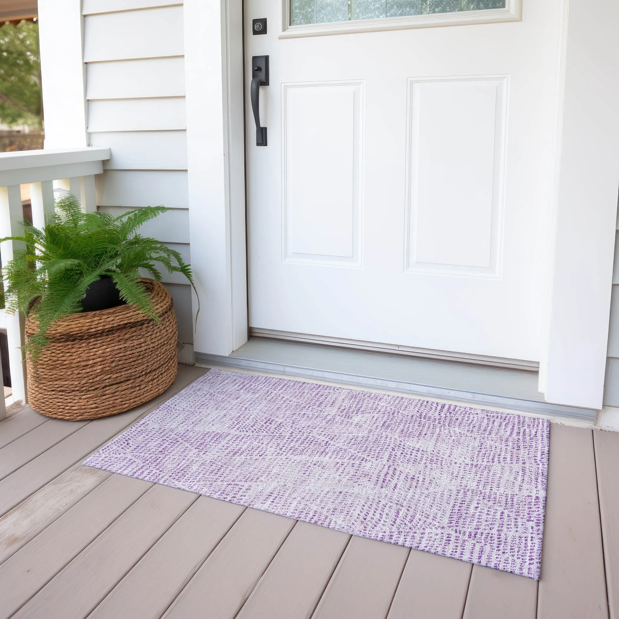 Machine Washable Indoor/ Outdoor Chantille Contemporary Diamonds Rug