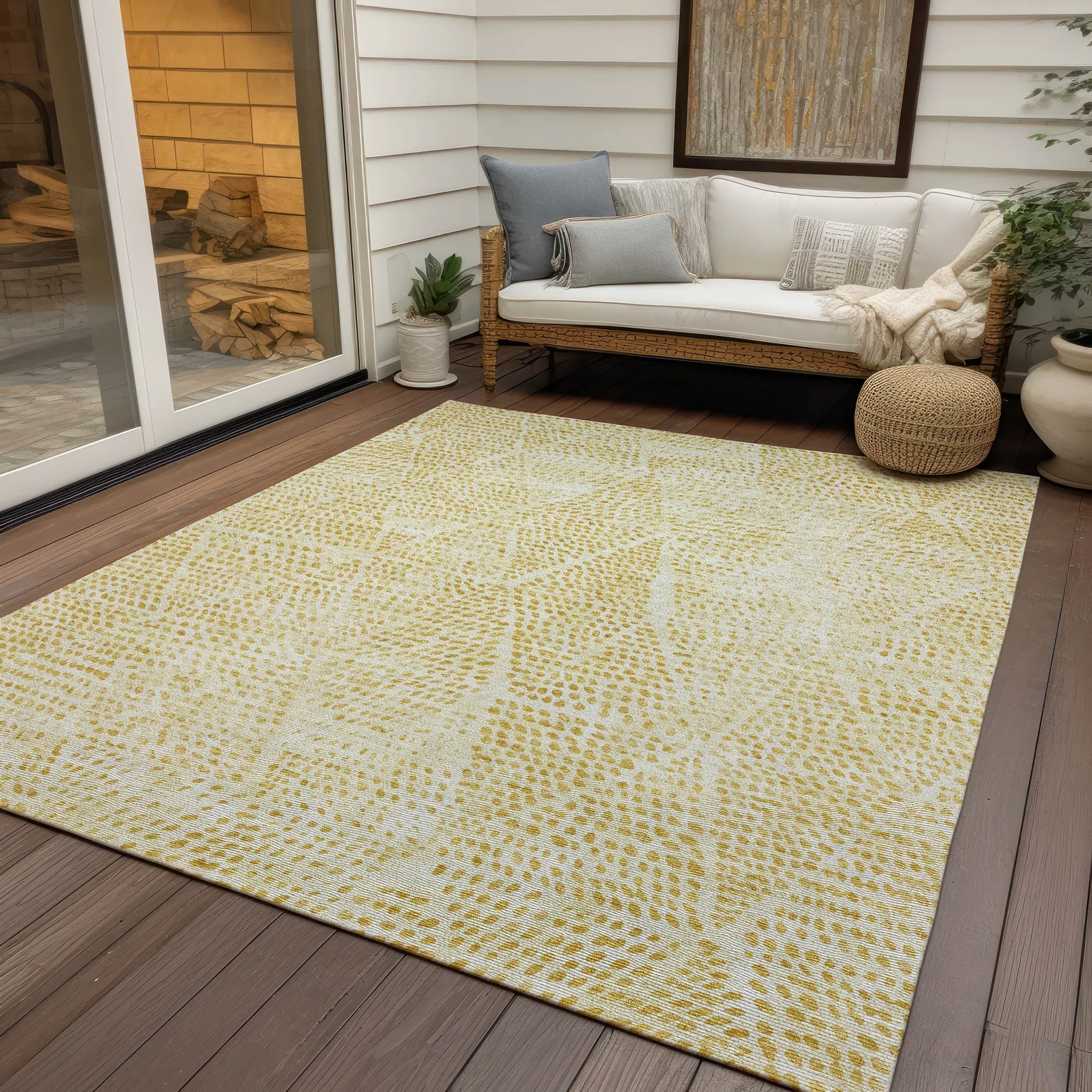 Machine Washable Indoor/ Outdoor Chantille Contemporary Diamonds Rug