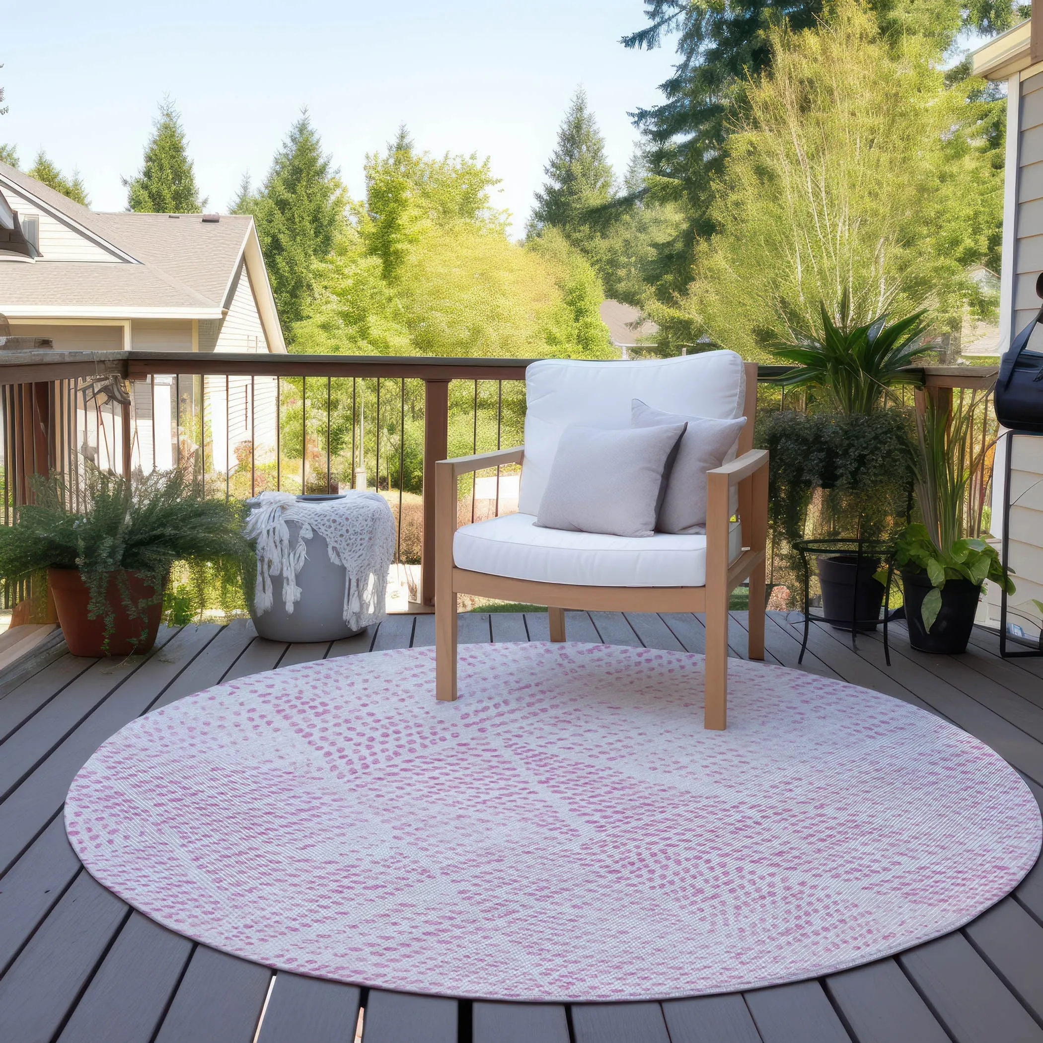 Machine Washable Indoor/ Outdoor Chantille Contemporary Diamonds Rug