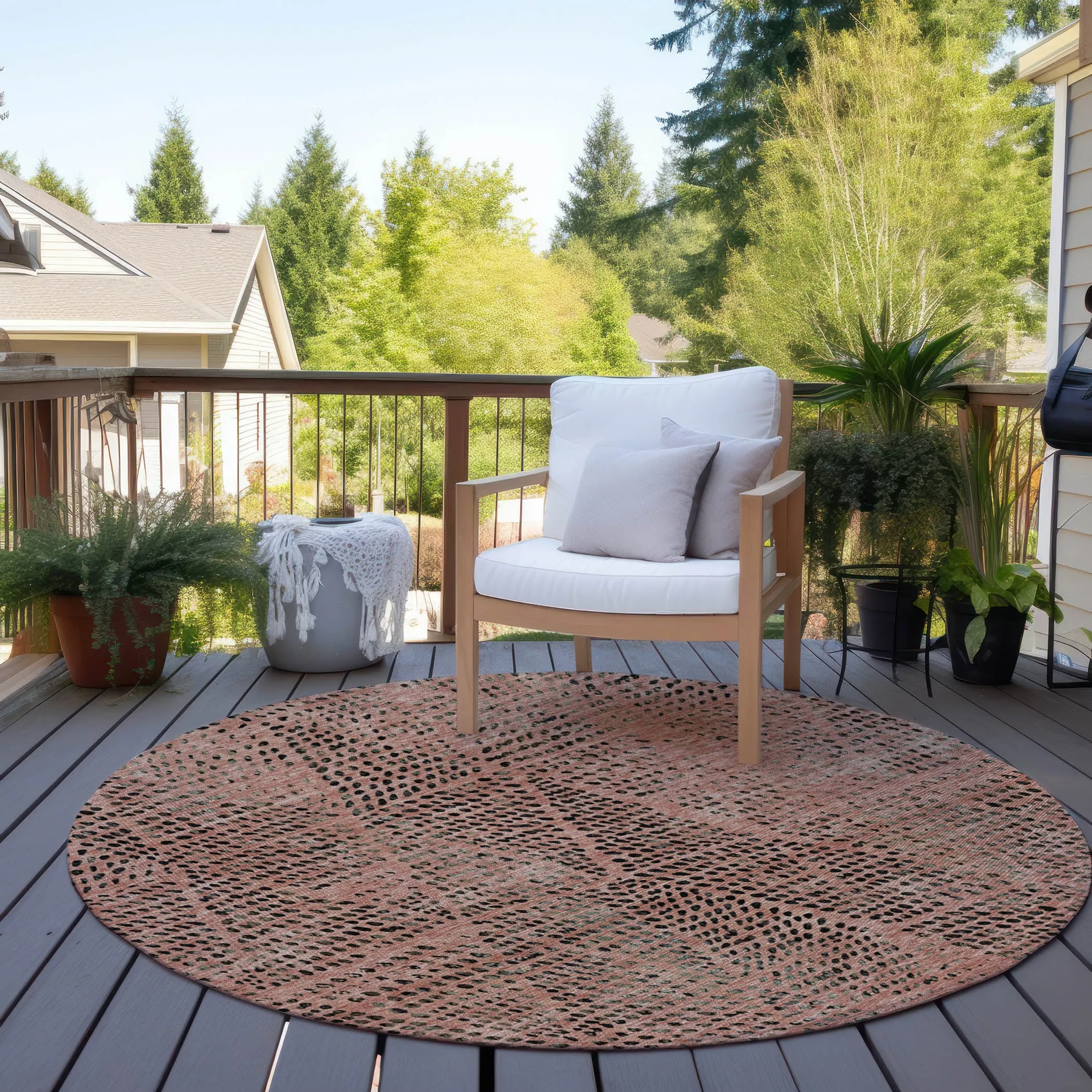 Machine Washable Indoor/ Outdoor Chantille Contemporary Diamonds Rug
