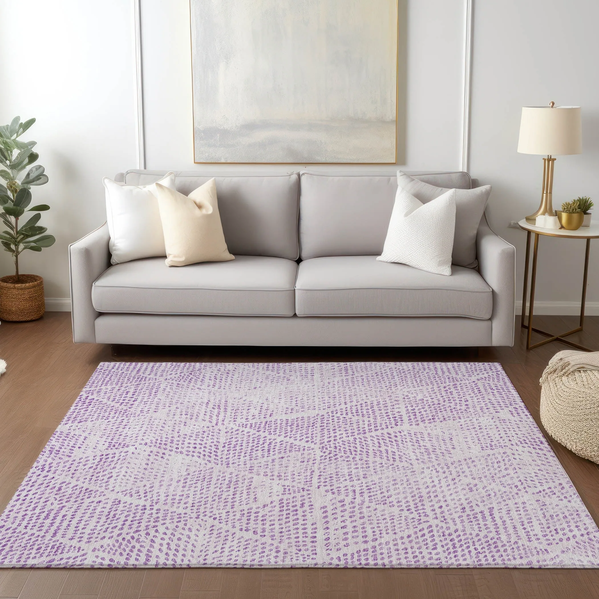 Machine Washable Indoor/ Outdoor Chantille Contemporary Diamonds Rug